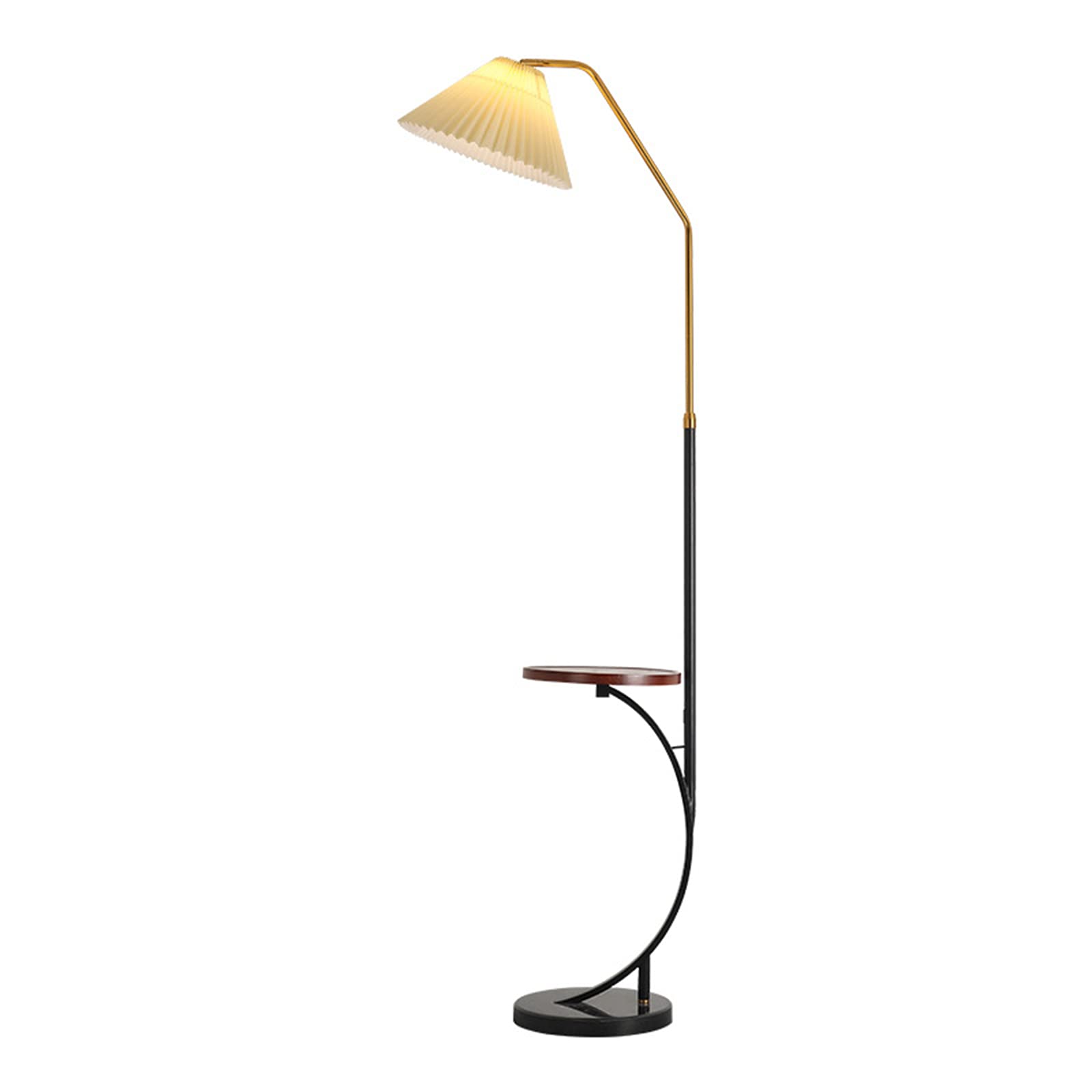 YUTAO Modern LED Floor Lamp with Tray Table - Mid Century Standing Lamp for Living Room, Bedroom & Office - Adjustable Tall Pole Light for Reading, Working & Relaxing