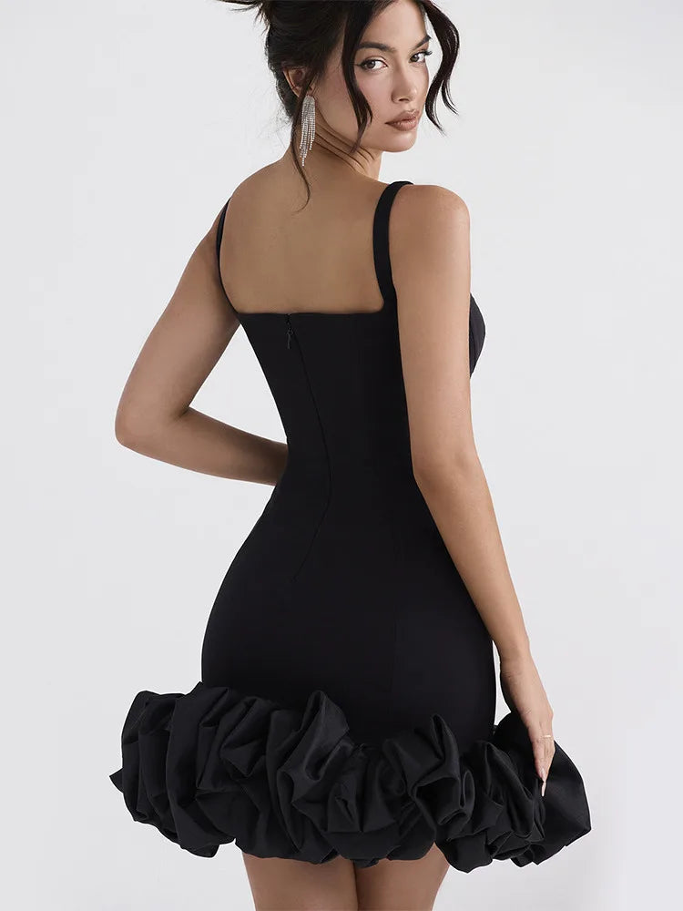 Elegant Black Sexy Mini Dress for Women - Spaghetti Strap Backless Bodycon Sundress for Club, Party & Summer Outfits | Perfect for Night Out, Beach Vacation & Date Night