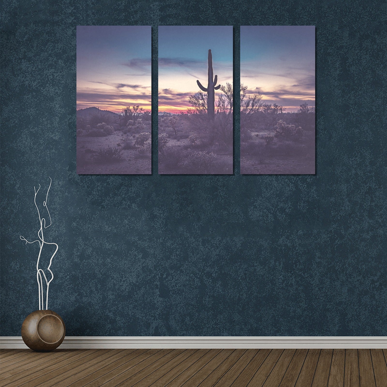 3-Piece Desert Night Framed Canvas Art Prints Set - Handmade in USA - Perfect for Living Room, Bedroom & Office Wall Decor