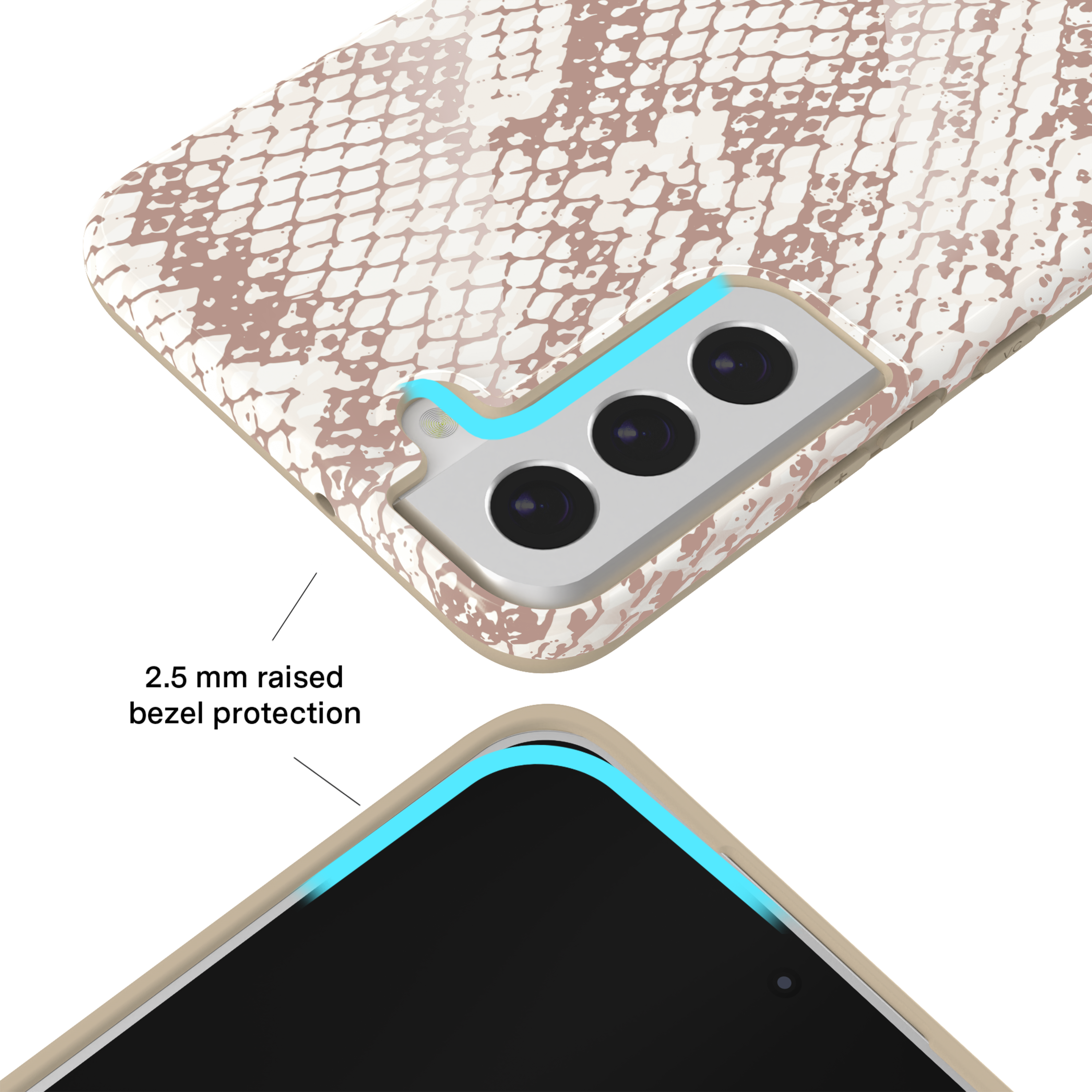 Samsung Phone Case - Slim Nude Python Skin Cover for Galaxy S21/S20/Note 20 - Premium Protective Case for Everyday Use & Fashion Style