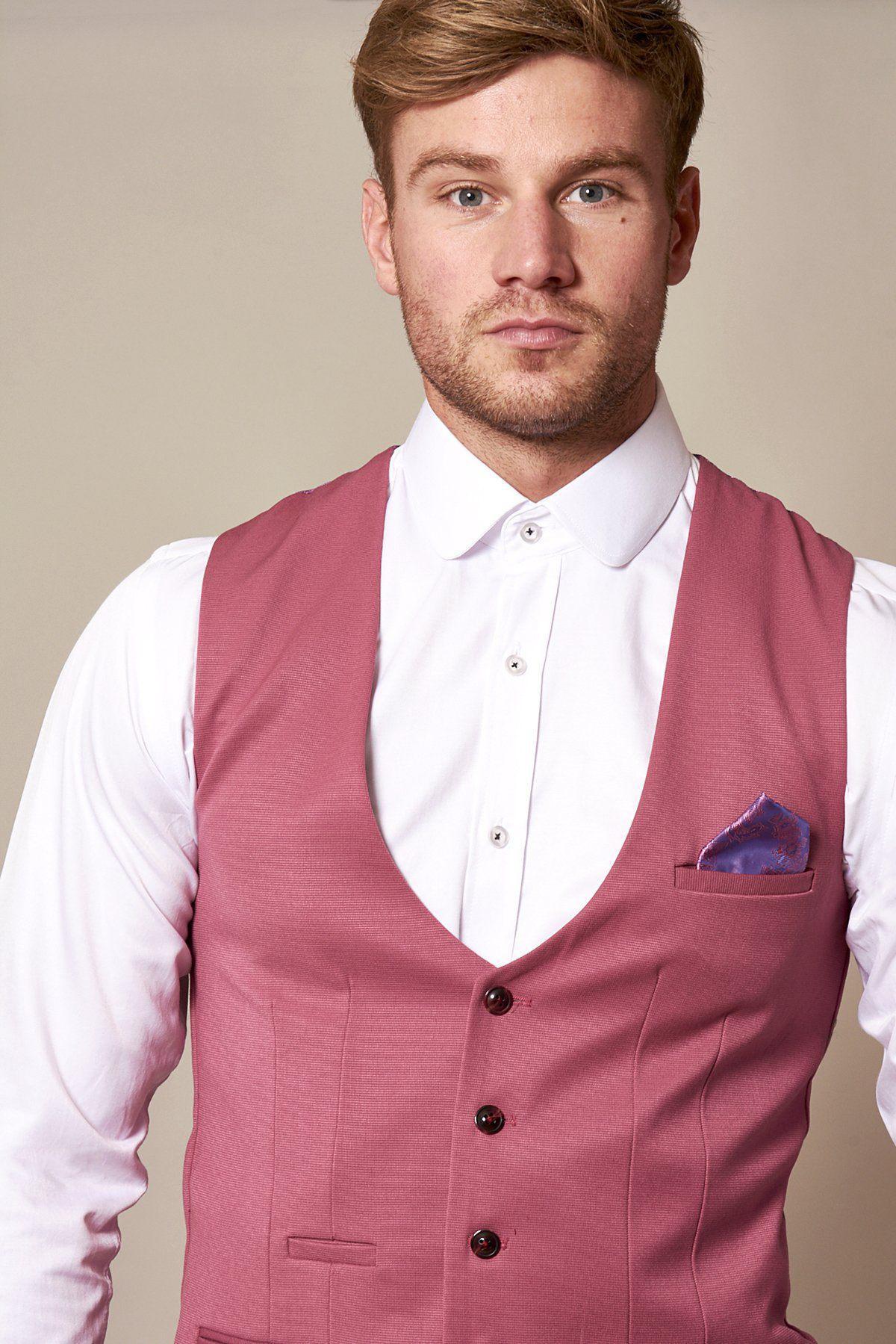 KELLY Women's Pink Single Breasted Waistcoat Vest - Slim Fit Formal Office Wear for Business & Special Occasions