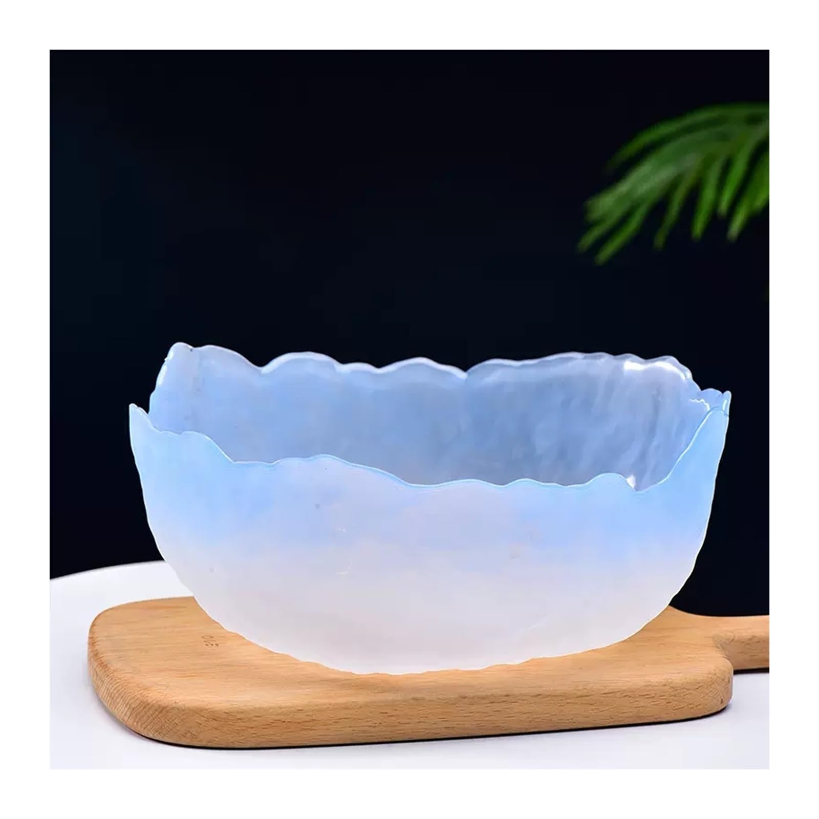 Glass Fruit Bowl Set - Gradient Pink Blue Green Snack Plate for Home, Living Room & Coffee Table | Perfect for Serving Fresh Fruit, Dried Fruit, Nuts & Party Snacks | Large Size (Big Blue Mug)