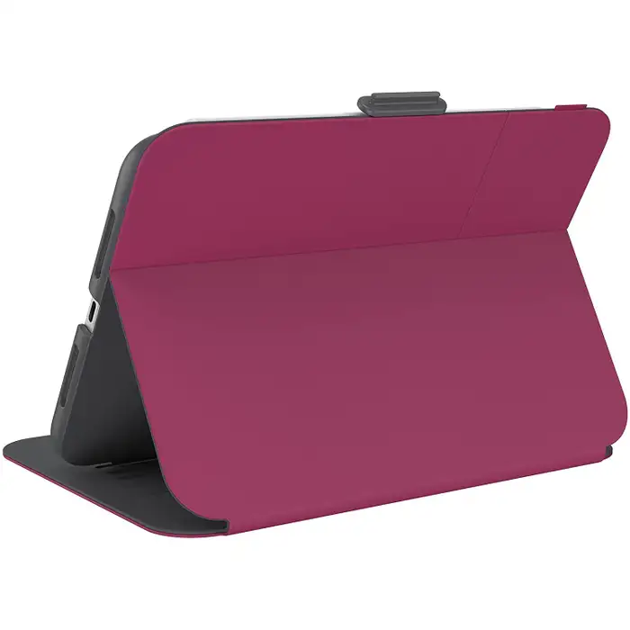 Speck Balance Folio Case for iPad Mini 6 (2021) - Protective Cover with Auto Wake/Sleep, Berry & Gray - Perfect for Work, Travel & School Use