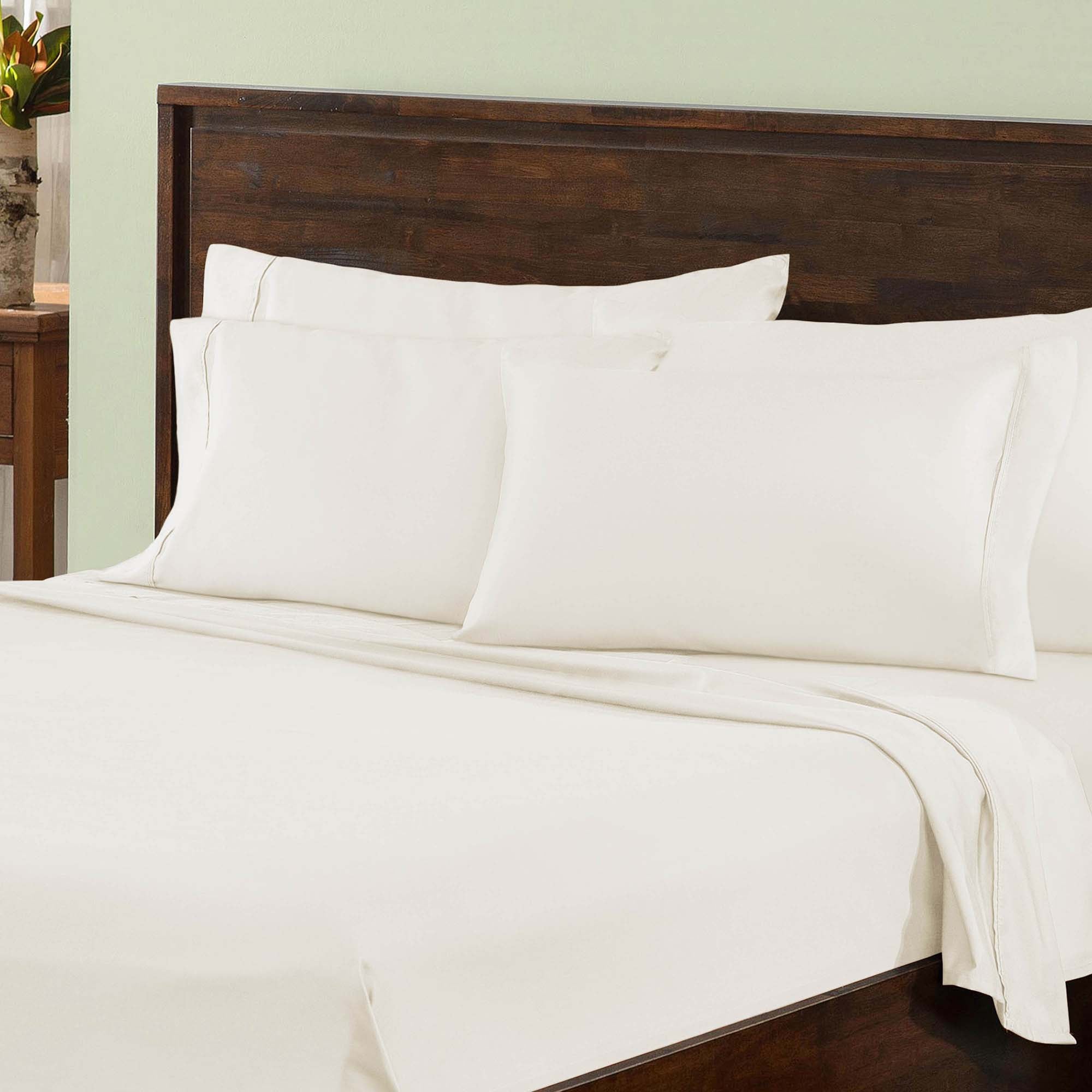 1000 Thread Count Cotton Rich Solid Deep Pocket Bed Sheet Set - Queen Size, Soft & Breathable for Ultimate Comfort - Perfect for Home, Hotel, and Guest Room Use