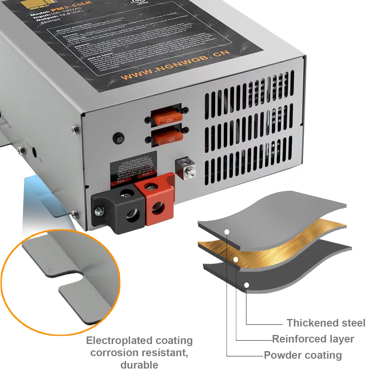 55 Amp RV Power Converter & Battery Charger - Multi-Capacity Power Supply for RVs, Campers & Trailers | Ideal for Off-Grid Camping & Boondocking