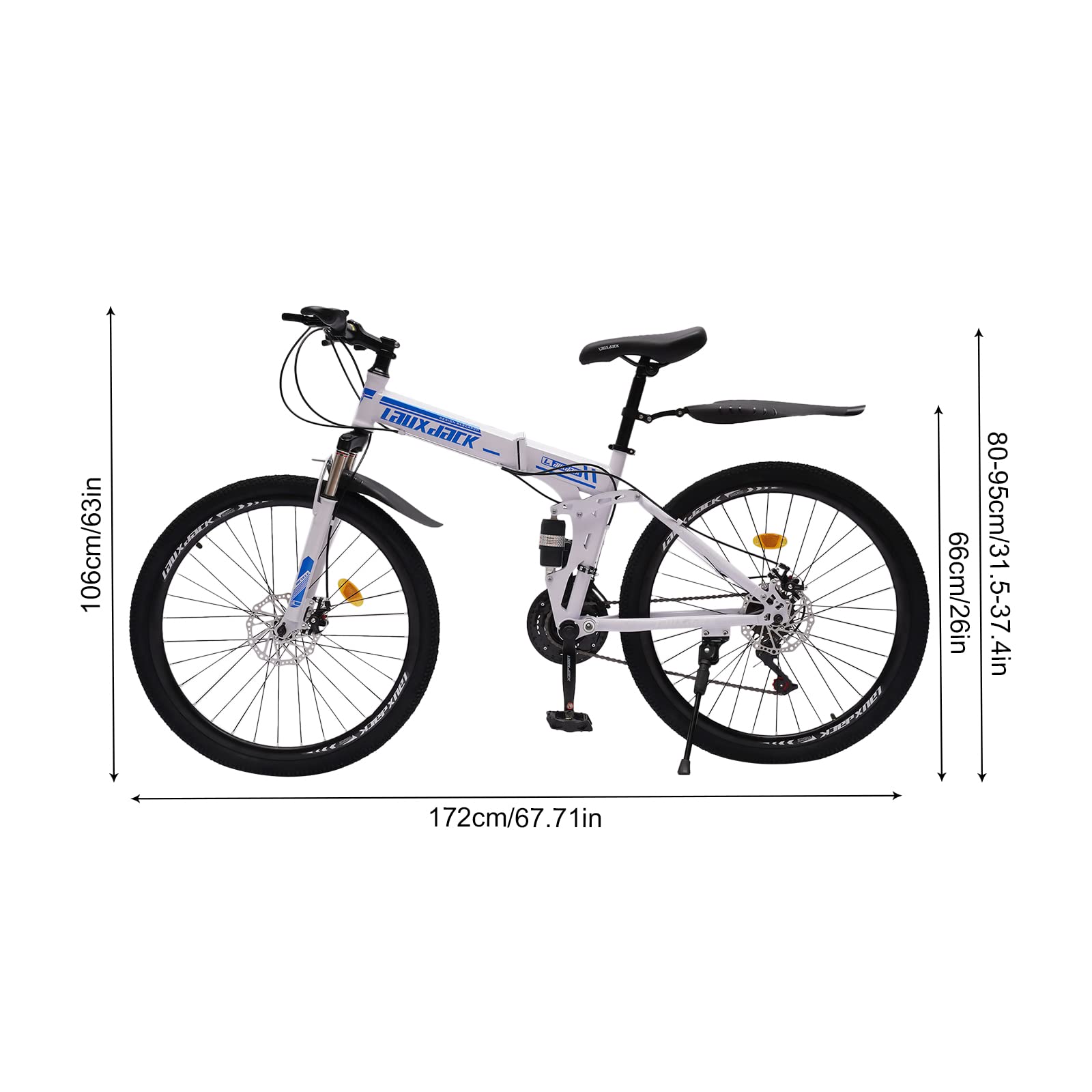 Foldable Bicycle for Adults - High Carbon Steel Folding Mountain Bike with Dual Disc Brake | Non-Slip Design for Men & Women | Perfect for Uneven Roads, Muddy Trails & Mountain Adventures | Commuting, Camping & Urban Exploration