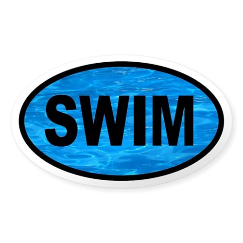 Clear - Basic Swim Pool Oval Sticker