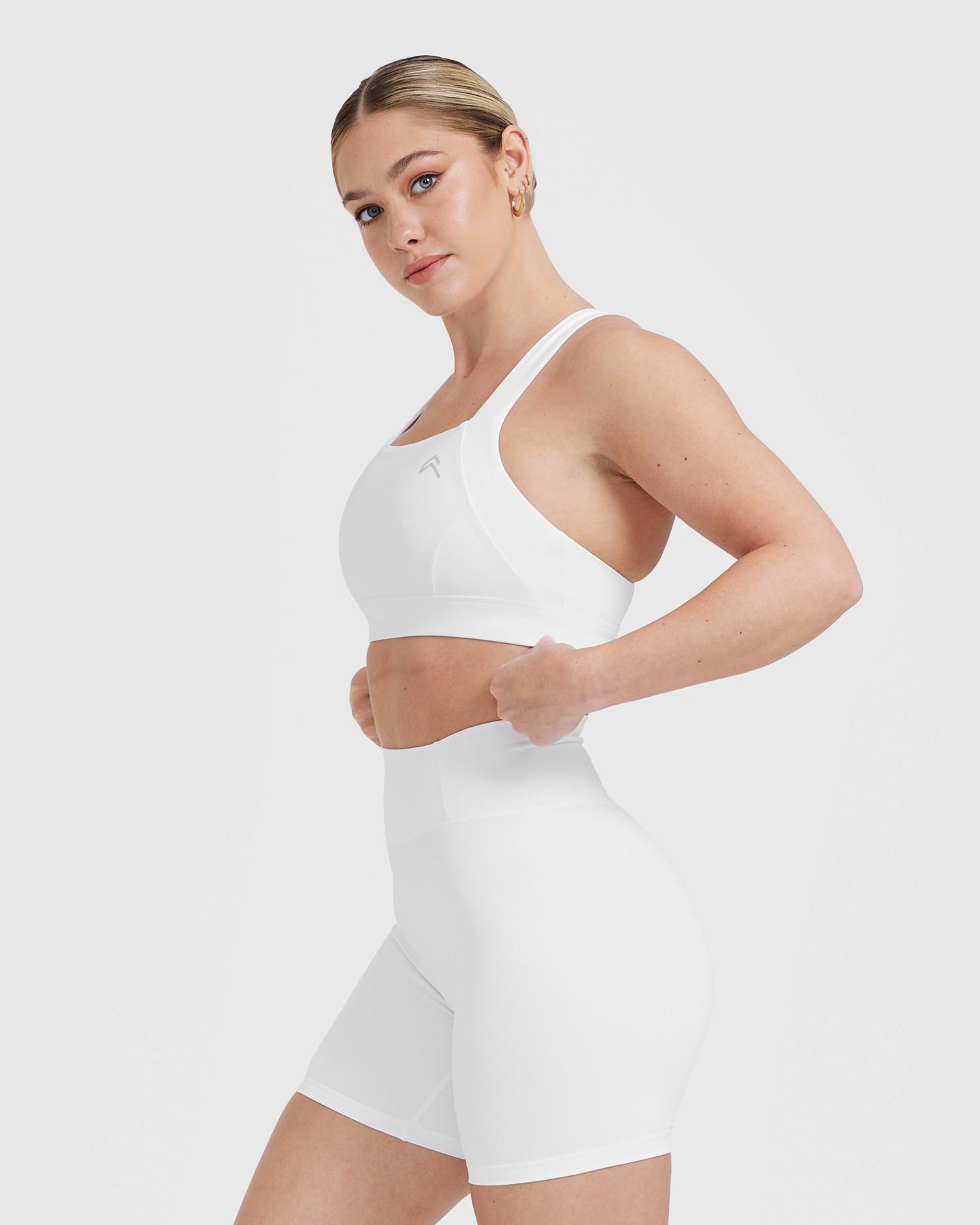Timeless Wide Strap Sports Bra for Women - Breathable High Support Workout Top in White | Perfect for Yoga, Running & Gym