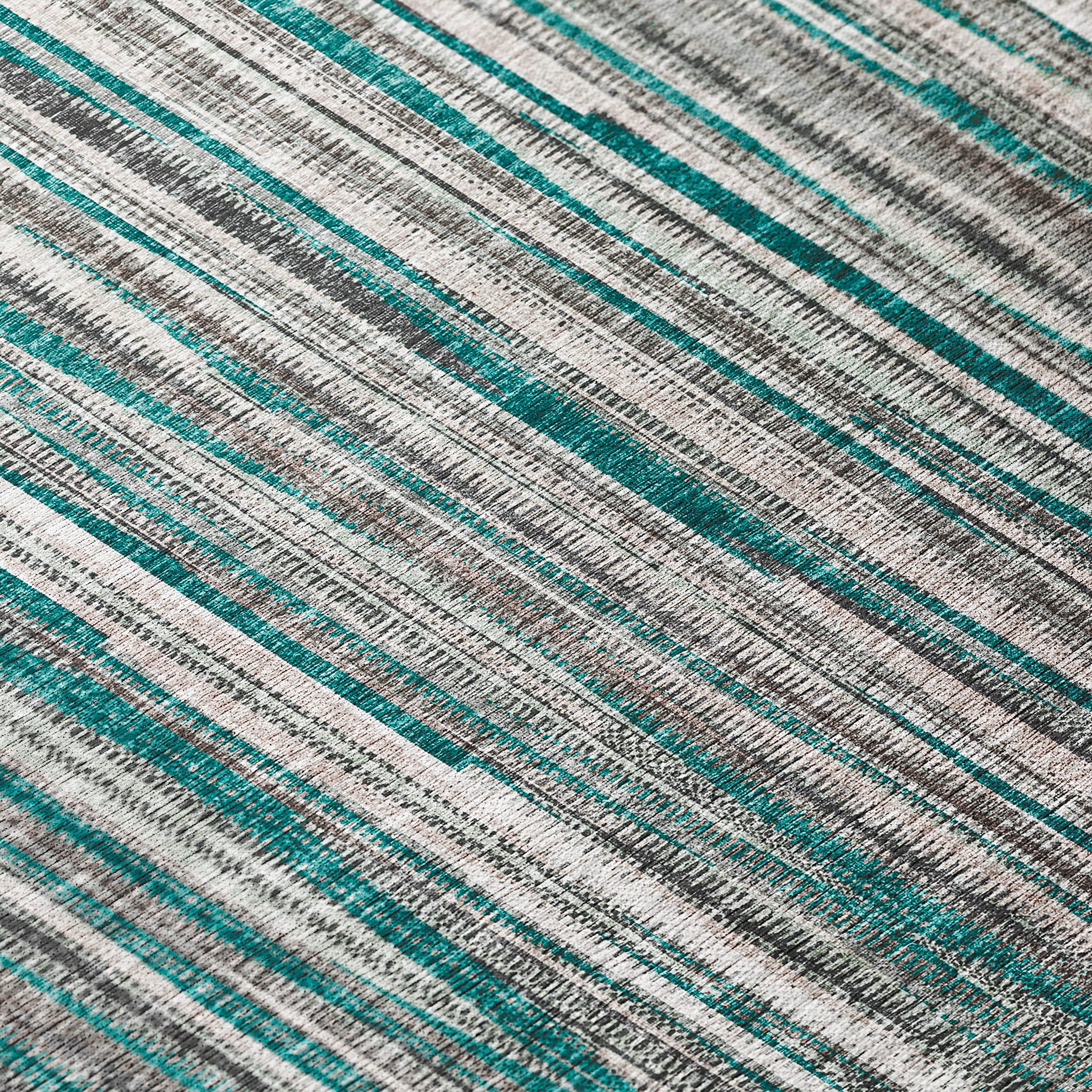 Waverly AWA31 Peacock 8' x 10' Indoor Outdoor Area Rug - Stain Resistant, Machine Washable, Non-Shedding - Perfect for Bedroom, Living Room, Dining Room & Kitchen - Durable Floor Covering for Patio, Deck or Sunroom