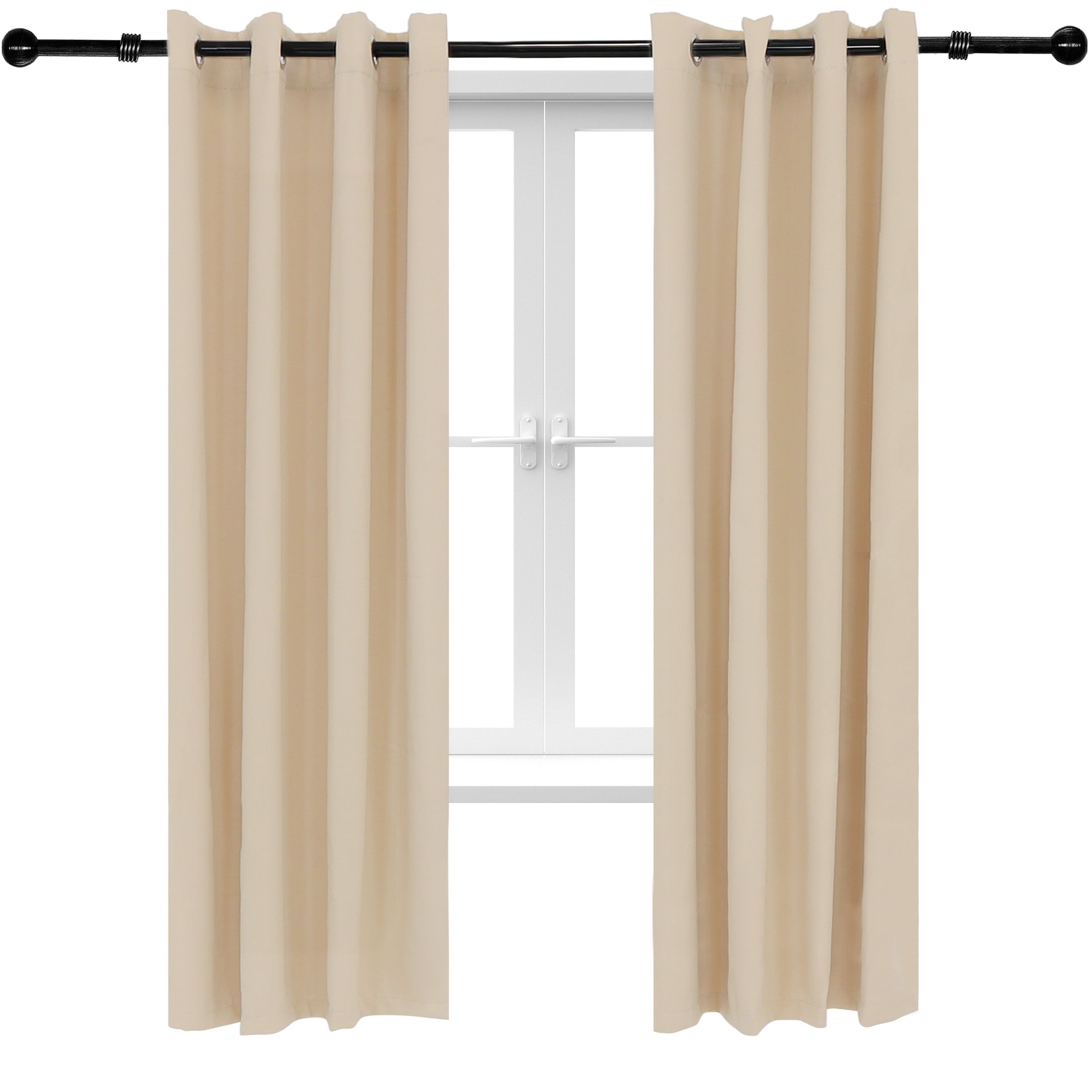 Sunnydaze Beige Blackout Curtains for Outdoor Use - UV Protection & Privacy - Perfect for Patio, Deck, and Sunroom
