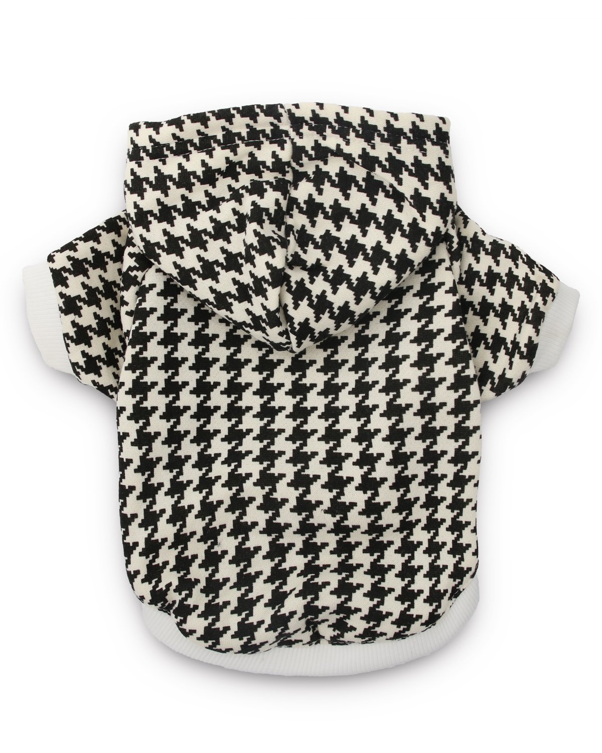 **DroolingDog Dog Hoodie - Cozy Houndstooth Pet Sweatshirt for Small Dogs, Cute Girl Dog Clothes for Winter & Outdoor Adventures**    *(Perfect for walks, photoshoots, and keeping your pup stylish in cold weather!)*