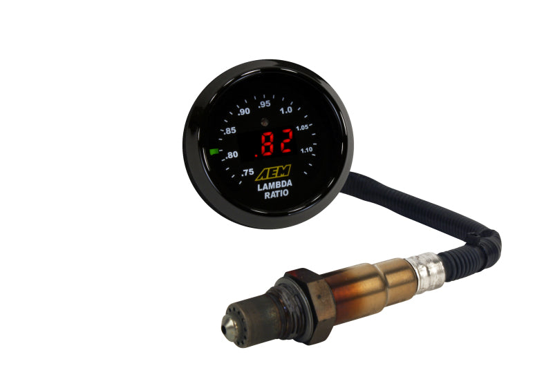 AEM Digital Wideband UEGO Air Fuel Ratio Gauge - High Performance O2 Sensor for Cars, Trucks & Racing - Real-Time Fuel Monitoring & Tuning Tool (Perfect for Dyno Tuning, Drag Racing & Engine Diagnostics)