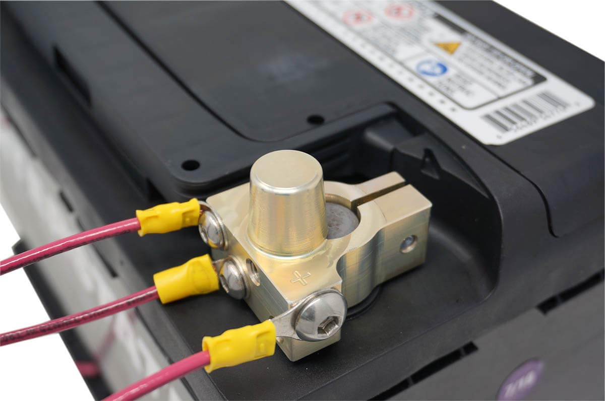 Hardline Products TT-M Terminal Tender for Round Post Batteries - Heavy Duty Battery Terminal Connector for Marine, RV & Automotive Use