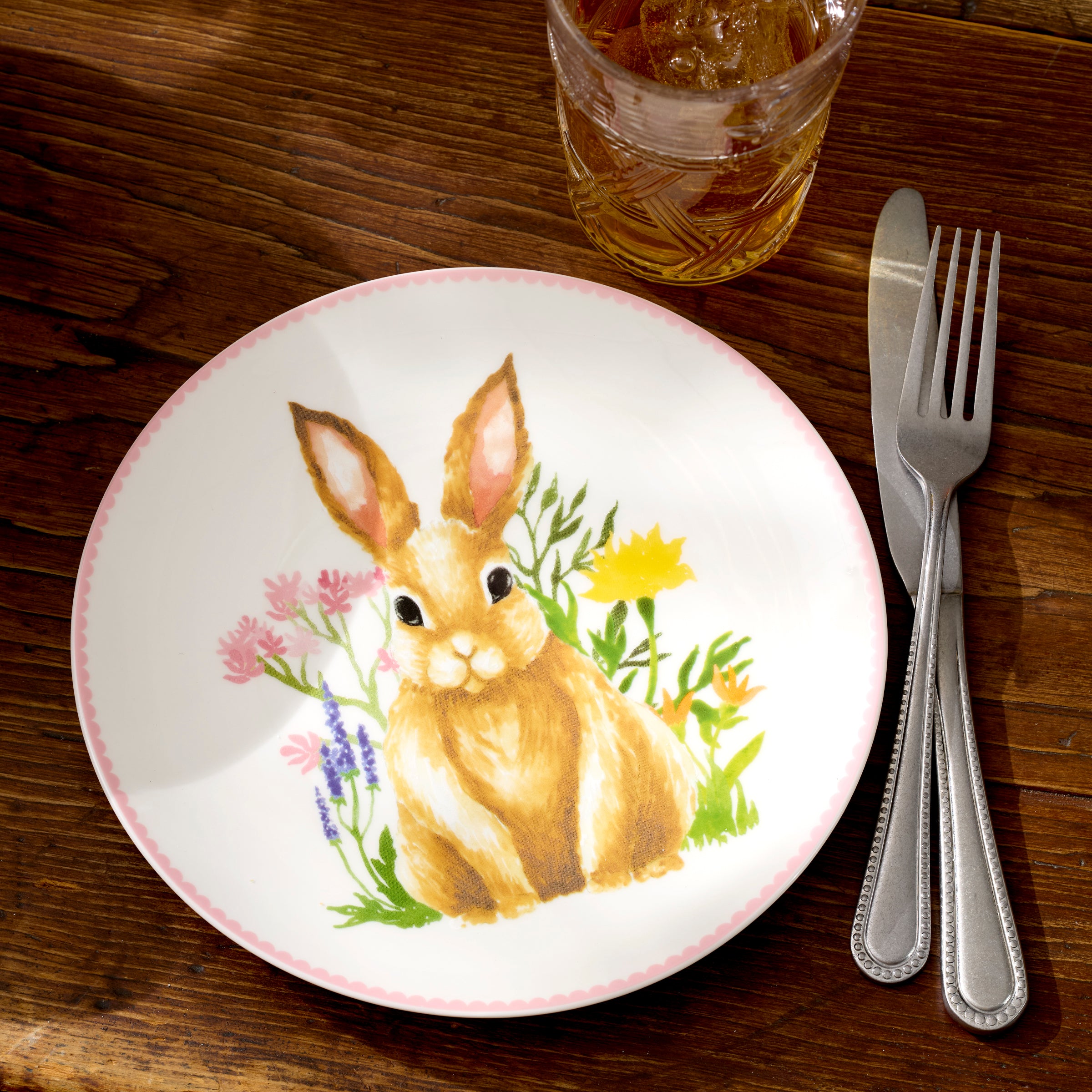 Easter Bunny Accent Plates Set of 4 - Cute Rabbit-Themed Dinnerware for Spring Celebrations, Holiday Parties & Home Decor