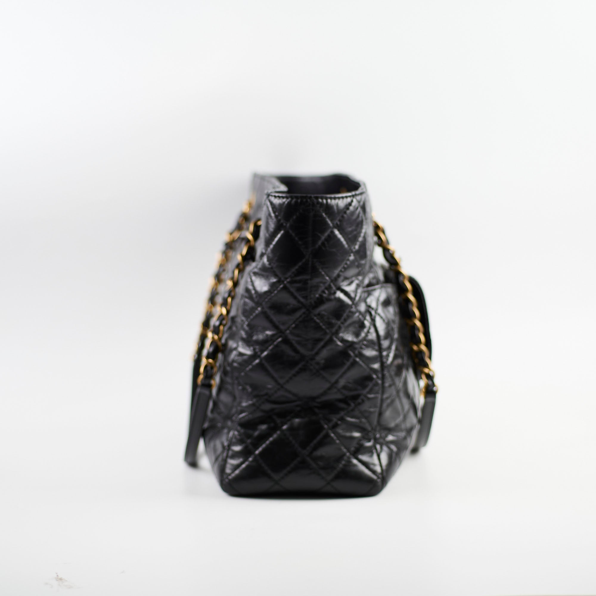 Chanel Black Shiny Calfskin Large Front Pocket Tote Bag - Luxury Designer Handbag for Women, Perfect for Work, Travel & Everyday Use