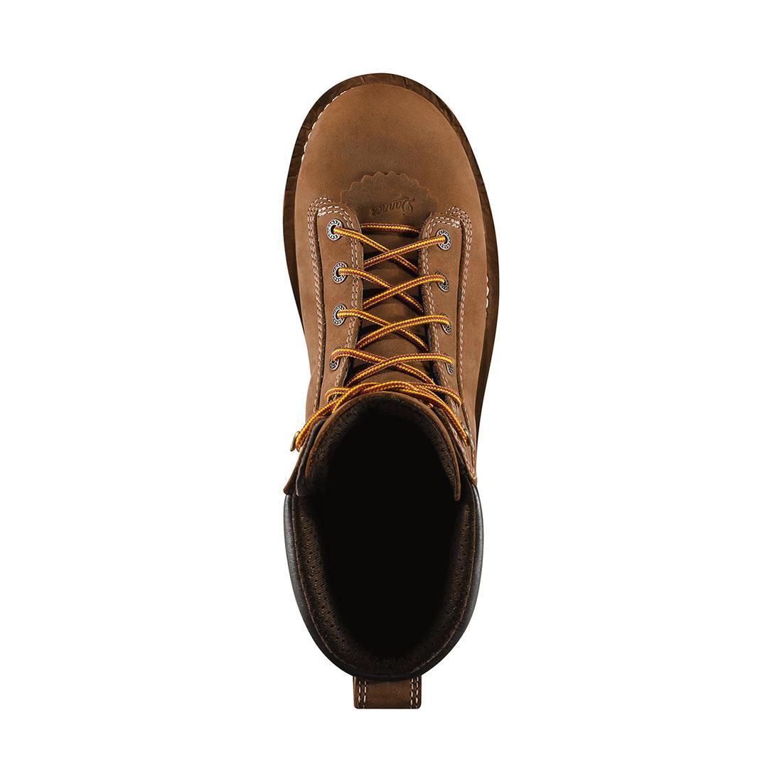 Quarry USA 8-Inch Alloy Toe Work Boots for Men - Distressed Brown Leather Safety Shoes | Heavy Duty Construction, Warehouse & Outdoor Work