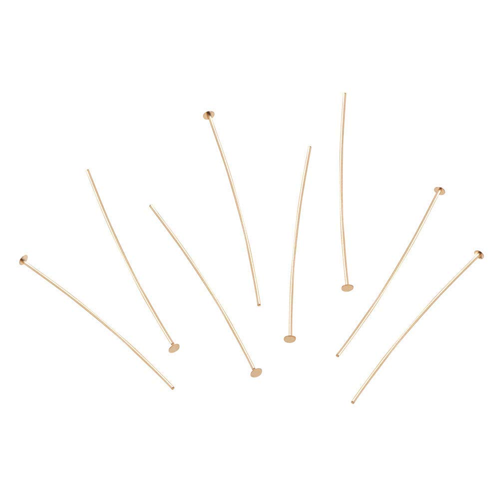 BENECREAT 100PCS 18K Real Gold Plated Flat Head Pins, 21 Gauge Satin Pins for DIY Jewelry Making, 45mm (1.8