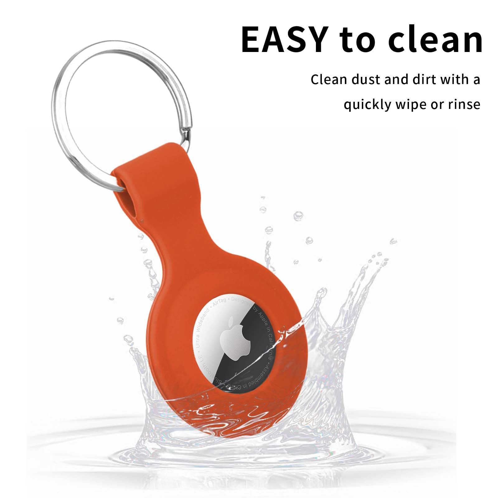 Premium Silicone AirTag Case with Anti-Lost Keychain - Compatible with Apple AirTag 2021 (4 Pack) - Durable Protective Cover for Keys, Luggage & Pets Tracking - Perfect for Travel, Home & Office Security