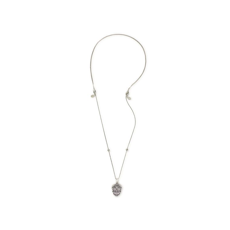 Calavera Expandable Adjustable Skull Necklace for Women - Gothic Punk Jewelry - Perfect for Halloween, Day of the Dead, and Costume Parties