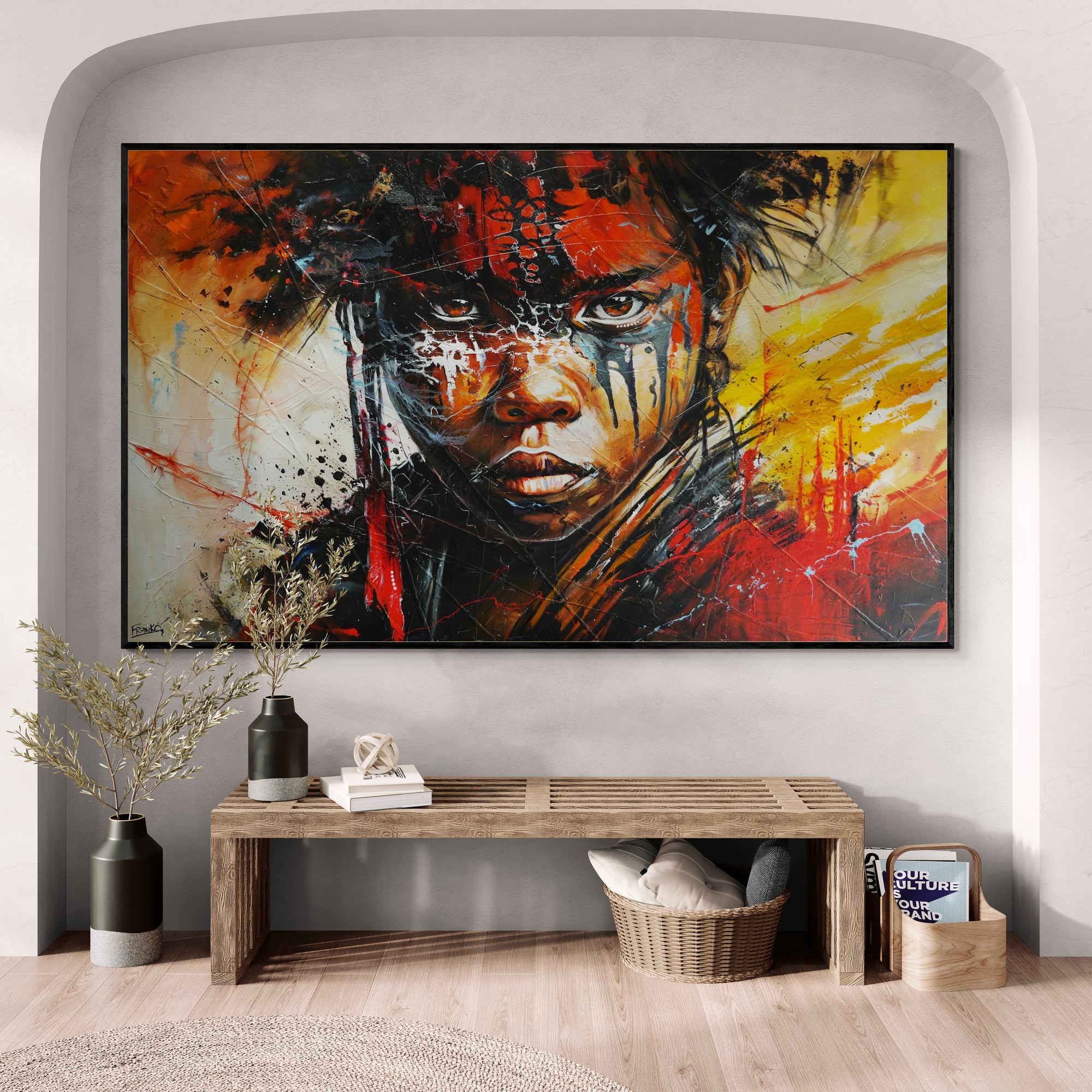 Fearless 200cm x 120cm Abstract Textured Canvas Art - Modern Framed Wall Painting for Living Room, Bedroom & Office Decor