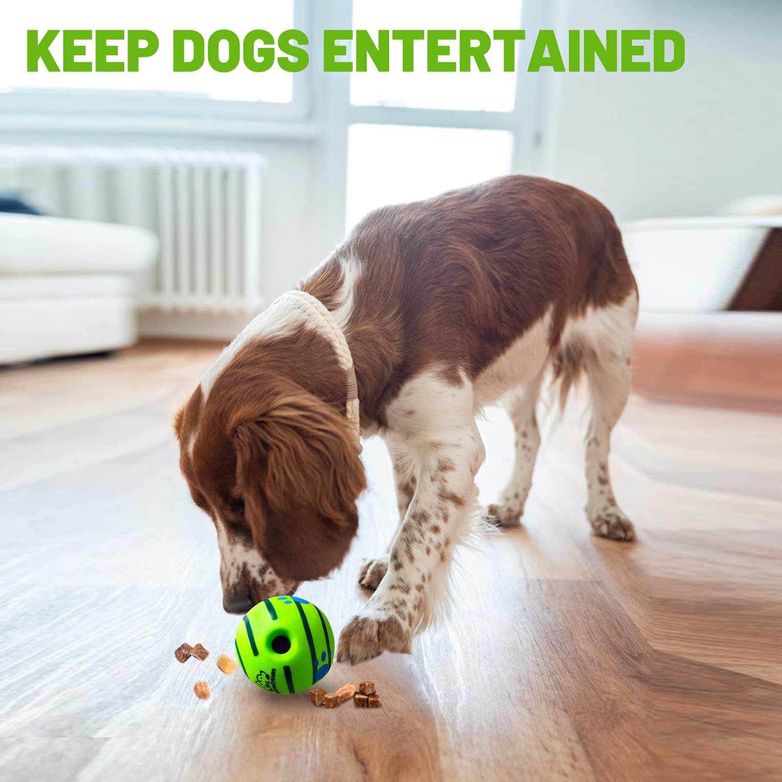 Interactive Wobble Dog Treat Ball - Puzzle Toy with Treat Dispenser & Squeaker for Small to Medium Dogs - Perfect for Indoor Play, Training Rewards, and Mental Stimulation