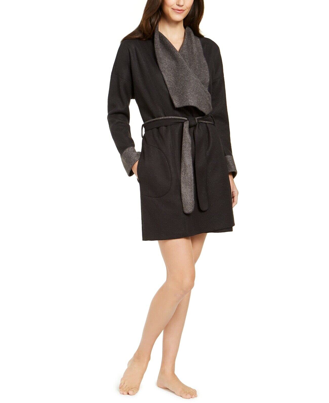 Alfani Women's Heathered Cozy Wrap Robe - Soft Fleece Bathrobe for Spa, Lounge & Relaxation at Home