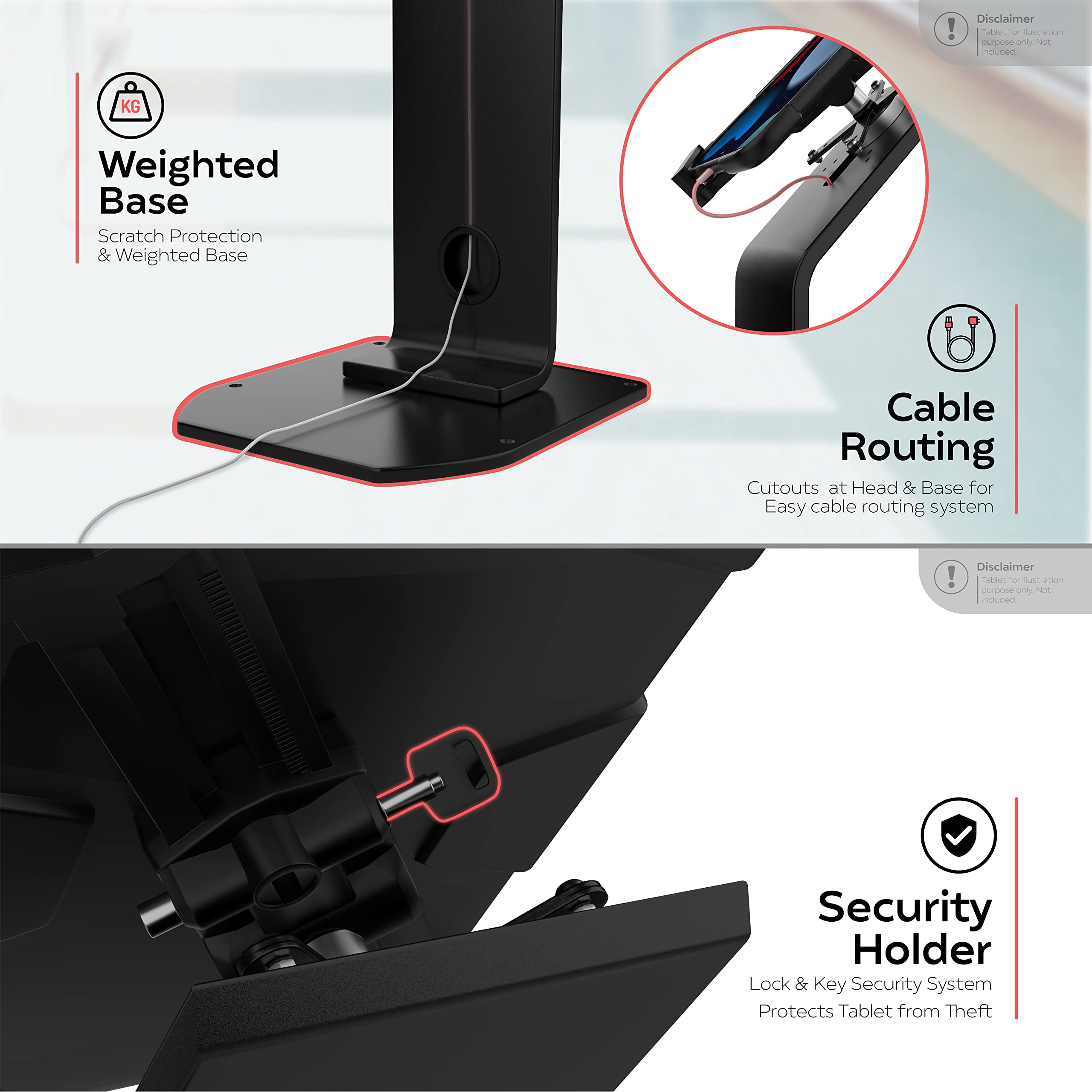 Premium Locking Floor Stand with Key Security for iPad Air 11