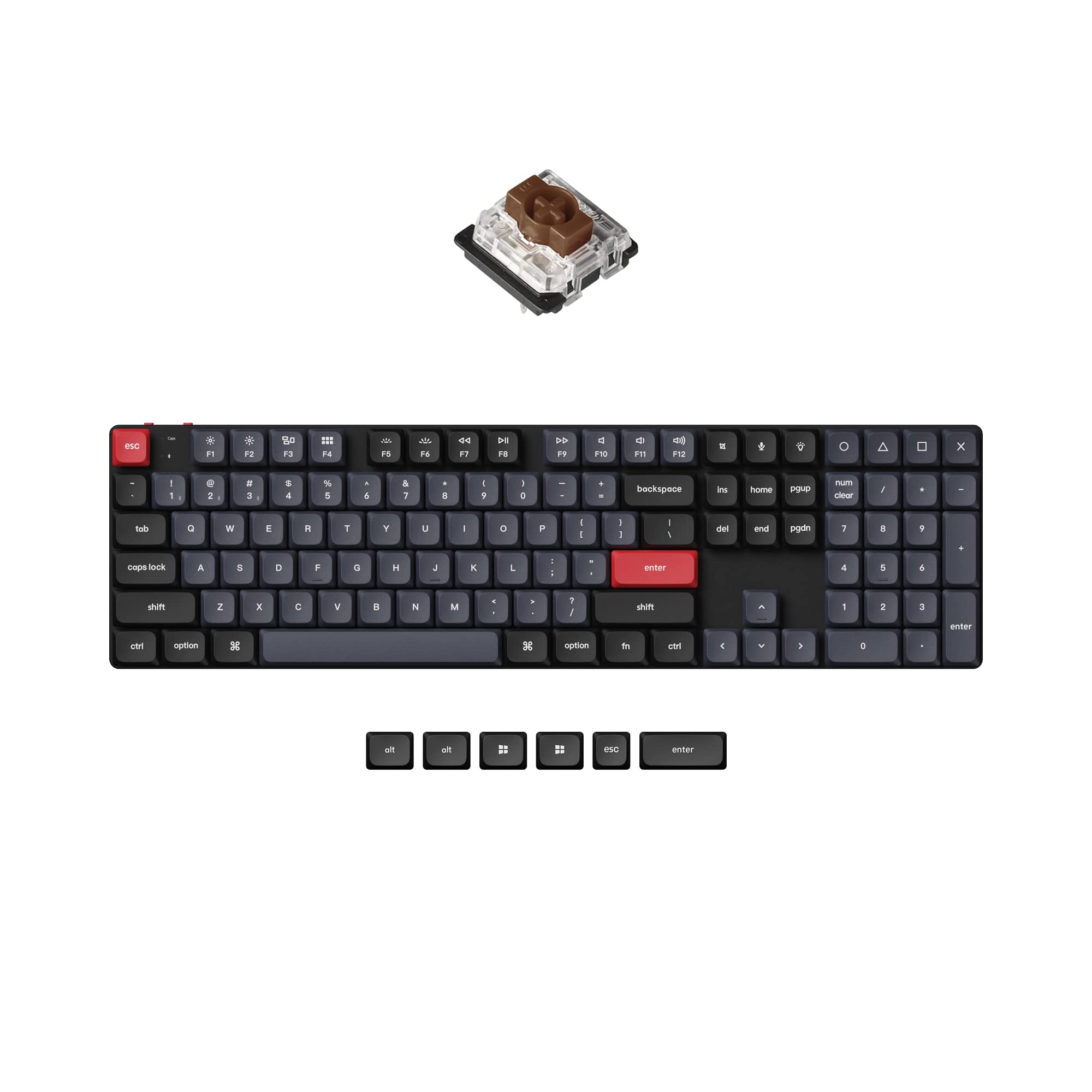 Keychron K5 Pro Ultra-Slim Wireless Mechanical Keyboard - Hot-Swappable RGB Backlit, Full-Size QMK/VIA Programmable for Mac/Windows/Linux, Low Profile Gateron Brown Switch - Perfect for Office Work, Gaming & Programming