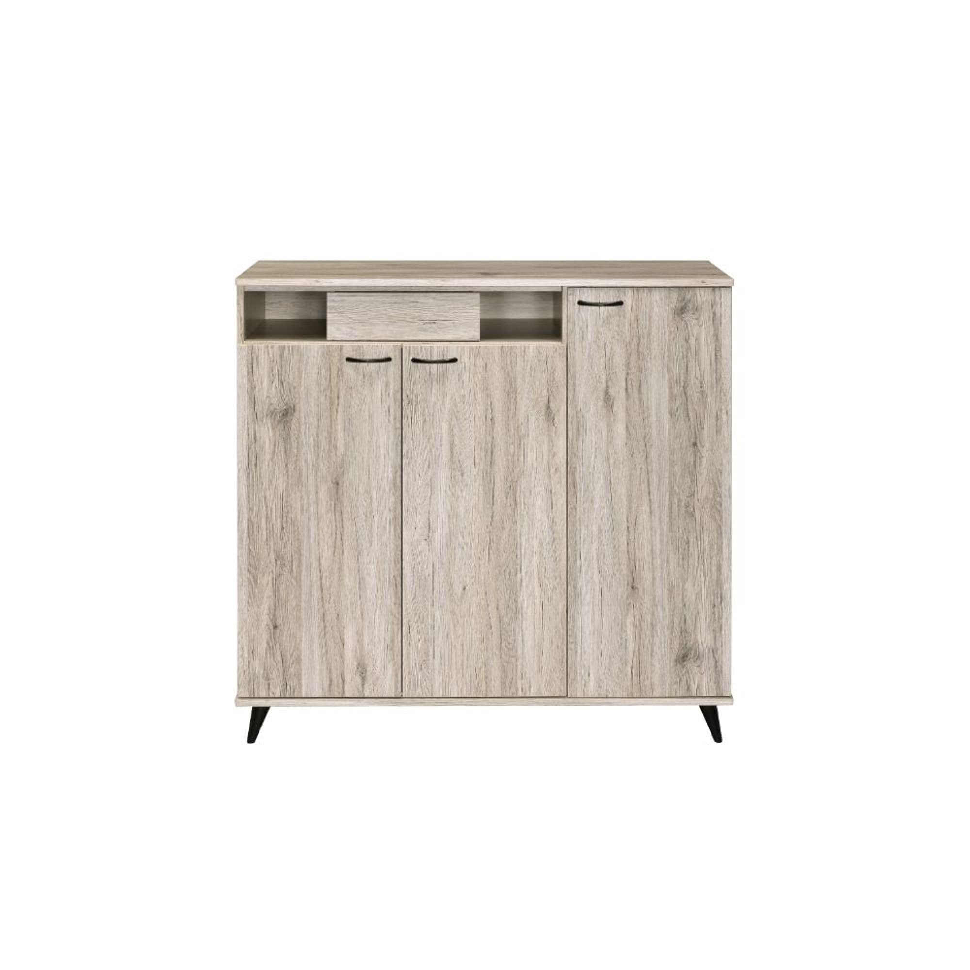 Ergonomic Natural Wood Cabinet - Stylish Storage Solution for Home, Office & Kitchen Organization