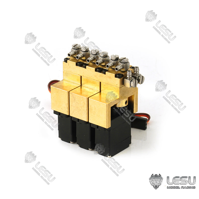 1/2/3/4/5/6/7 Channel Hydraulic Brass Directional Control Valve for 1/14 Scale RC Excavator, TAMIYA Dump Truck & DIY Loader - Ideal for Model Construction, RC Vehicle Hydraulic Systems & DIY Projects