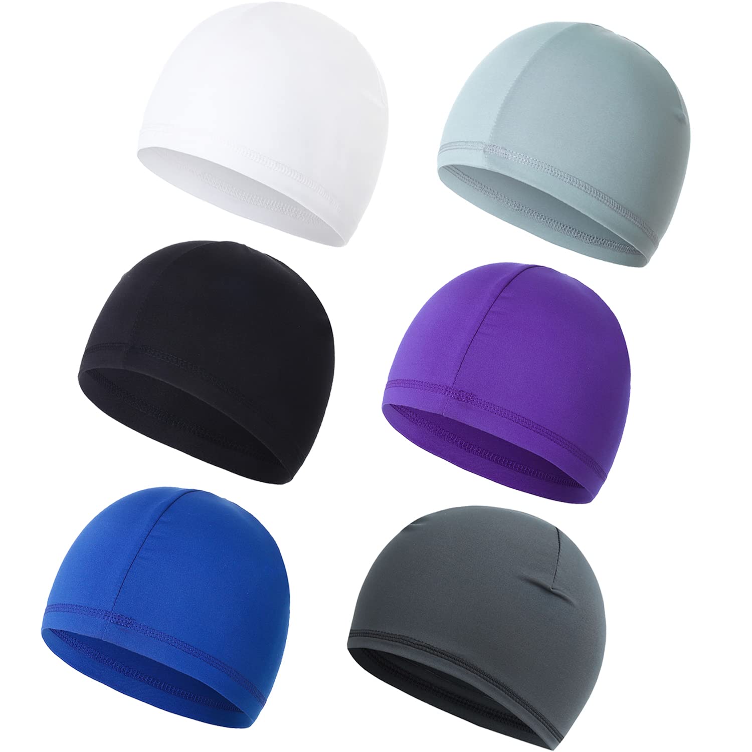 6 Pack Cooling Skull Caps - Moisture Wicking Helmet Liner for Running & Cycling - Breathable Beanie for Men & Women - Perfect for Workouts, Sports & Outdoor Activities