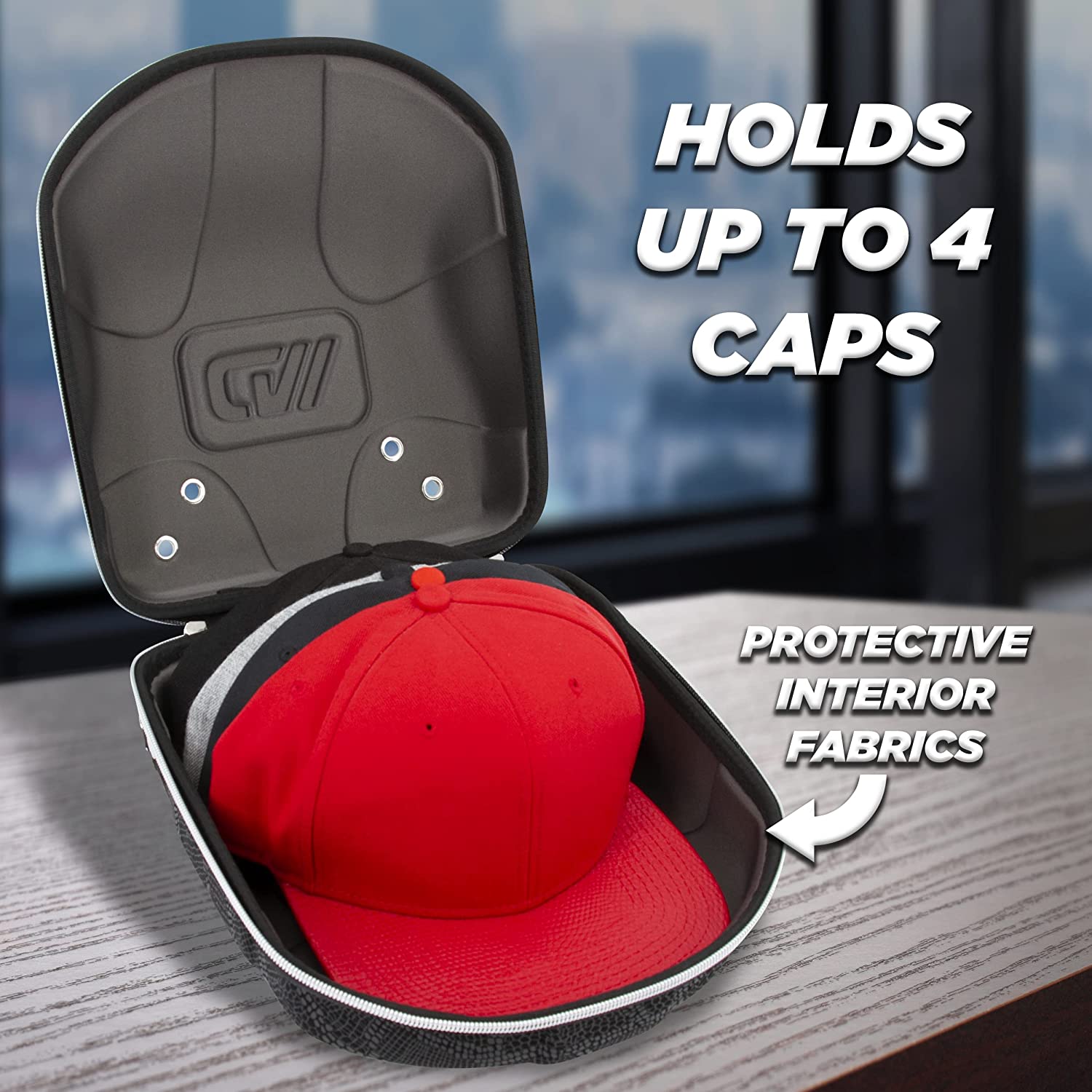 CASEMATIX Crush-Resistant Hard Shell Baseball Cap Travel Case - Protective Hat Storage for Men & Women - Perfect for Travel, Sports, and Everyday Use