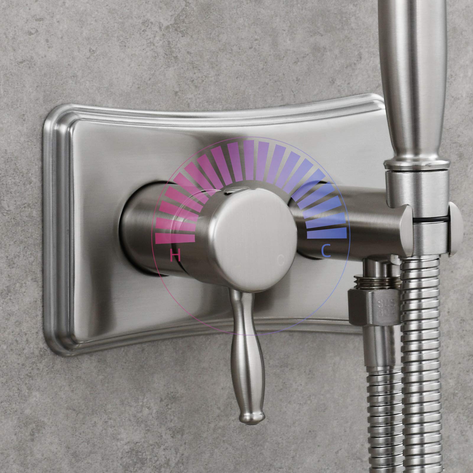 Stainless Steel Handheld Bidet Sprayer Kit for Toilet - Hot & Cold Water Diaper Sprayer - Brushed Nickel Shattaf Bathroom Attachment (WS035F) - Perfect for Baby Care, Hygiene Cleaning & Modern Bathrooms