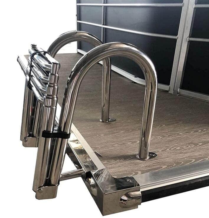 Stainless Steel Telescoping Boat Ladder - 4-Section 316 Marine Grade Pool Step Ladder for Pontoon, Yacht, Deck, Fishing & Speedboats | Durable Marine Hardware for Safe Boarding & Water Activities
