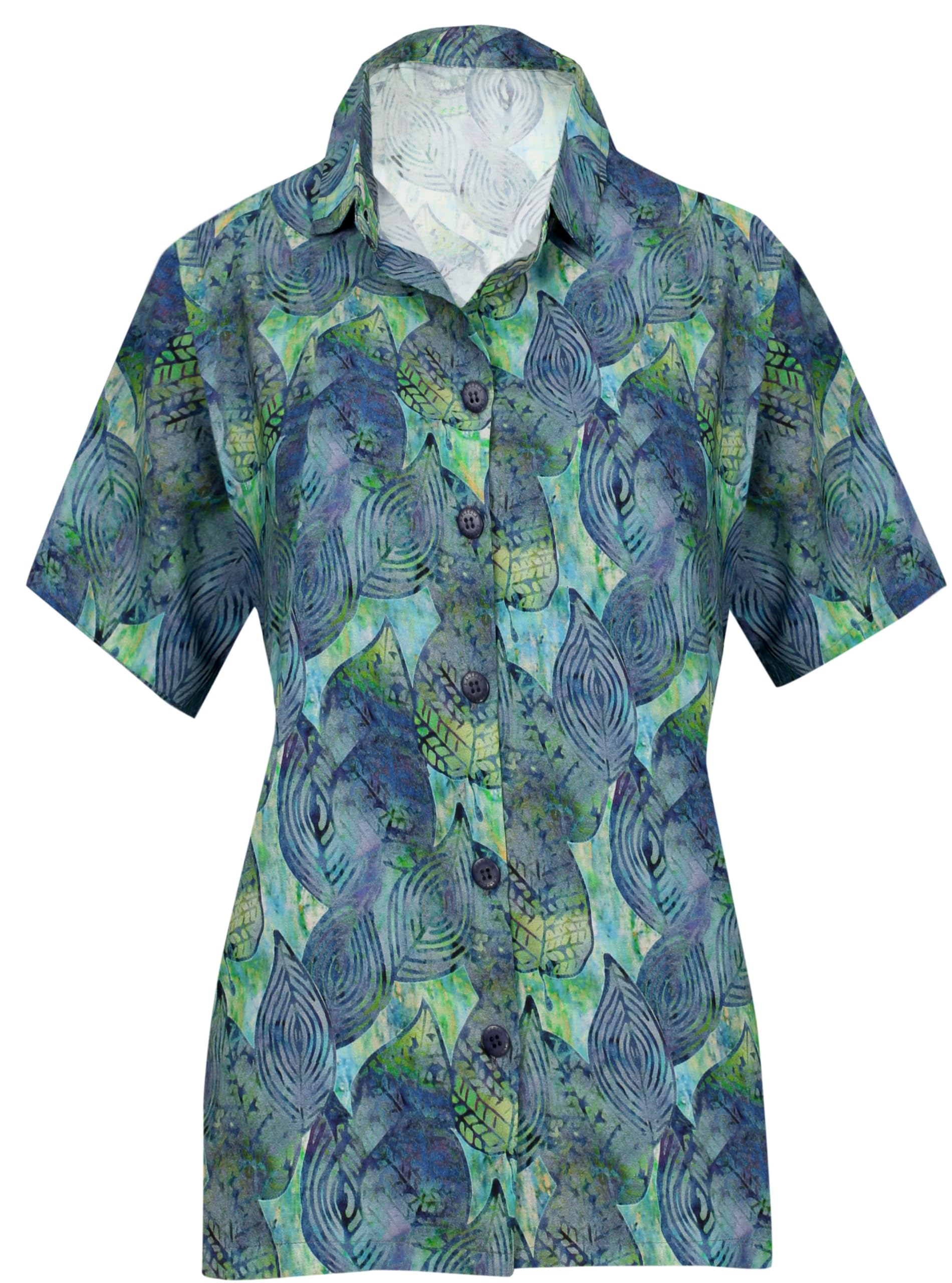 Happy Bay Women's Short Sleeve Hawaiian Shirt - Tropical Floral Print Beach Blouse for Summer Vacation, Pool Party & Casual Outfit