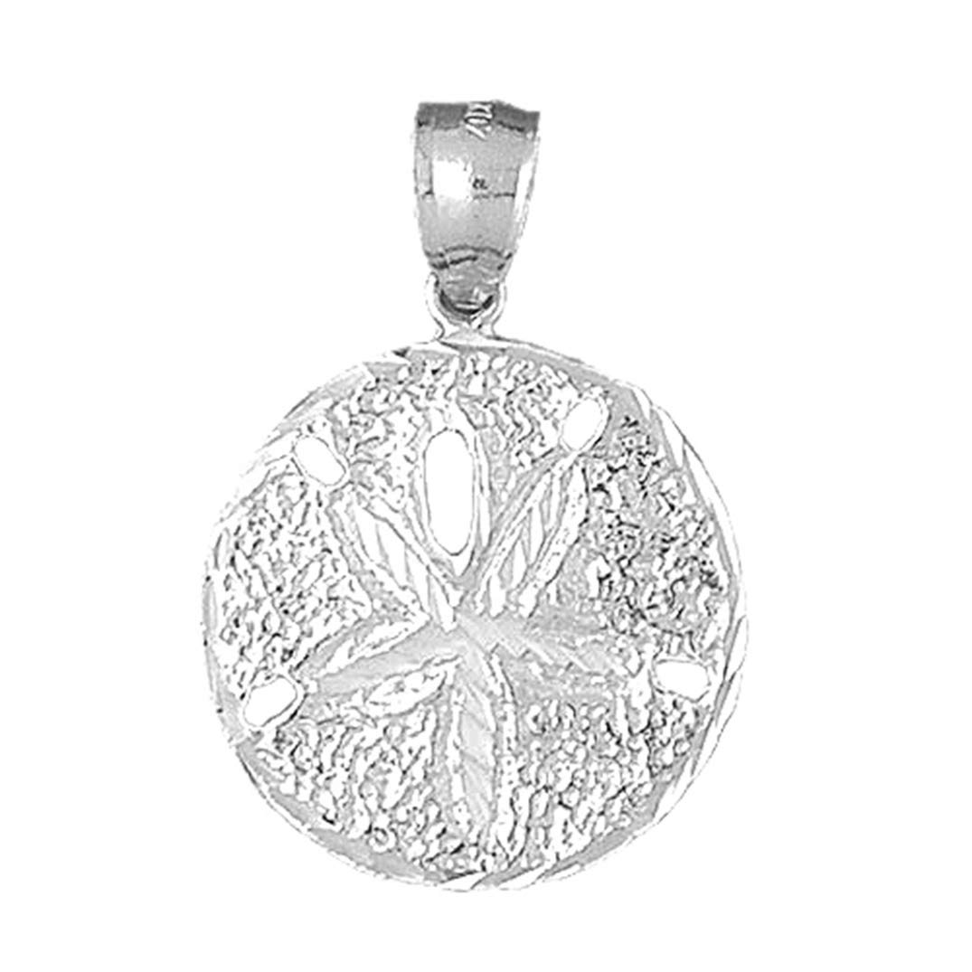 925 Sterling Silver Sand Dollar Pendant Necklace - 32mm Beach Jewelry for Women, Perfect for Summer Vacations & Coastal Fashion