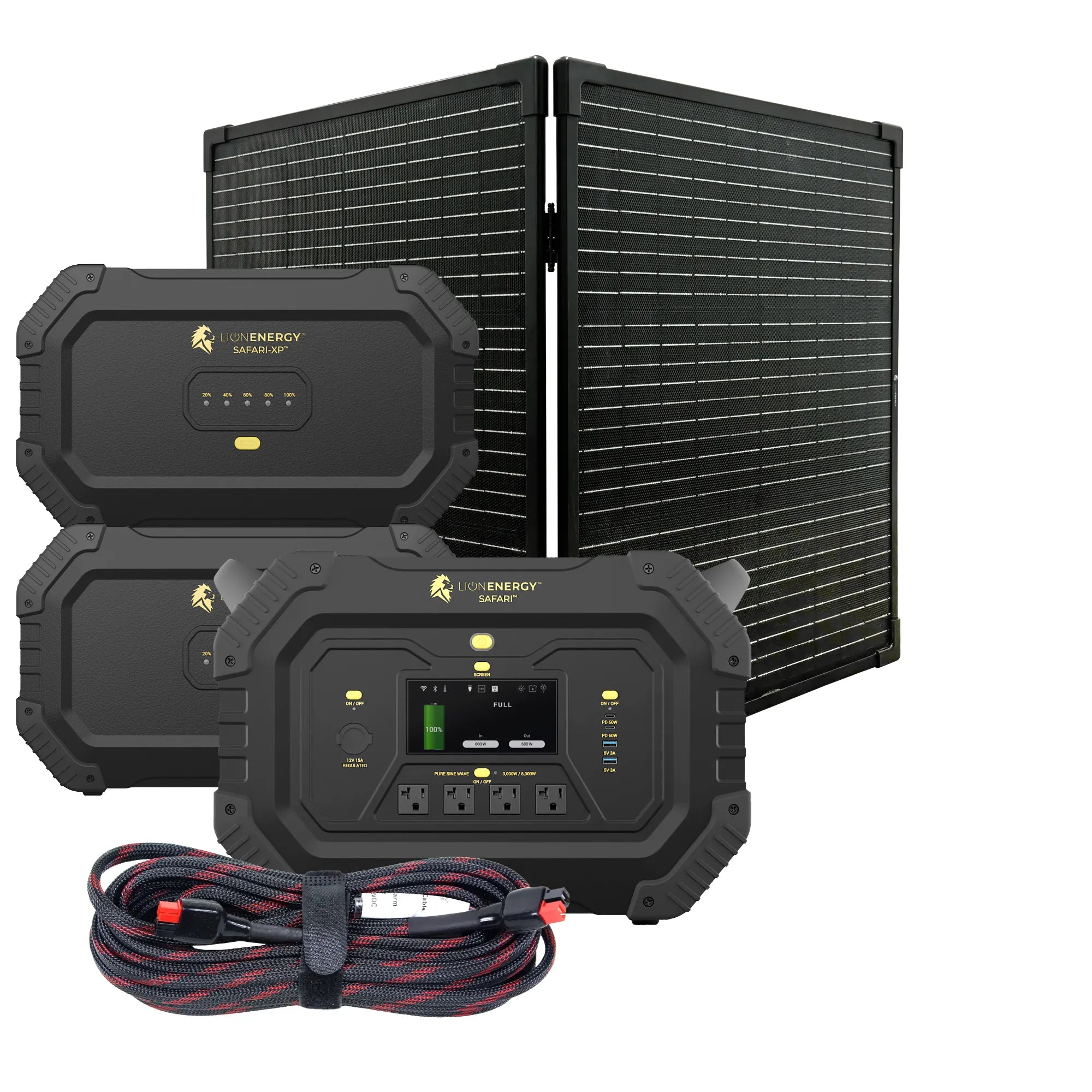 Safari+2 XPs Portable Power Station Bundle - 3000W 6988Wh LiFePO4 Battery for Camping, RV, Emergency Backup & Off-Grid Power Supply