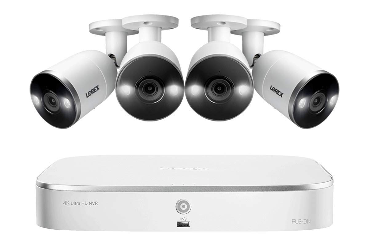 Lorex 4K Smart Deterrence 8 Channel Security Camera System with 4K NVR (2TB) & 4 Outdoor Bullet Cameras - 24/7 Surveillance for Home & Business Security