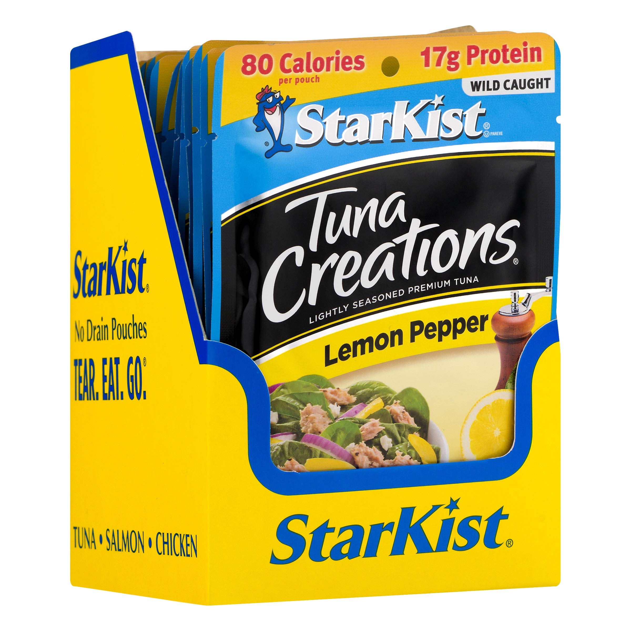 StarKist Lemon Pepper Tuna Creations, 2.6 Oz Pouch (Pack of 12) - High Protein Snack for Salads, Sandwiches & On-the-Go Meals