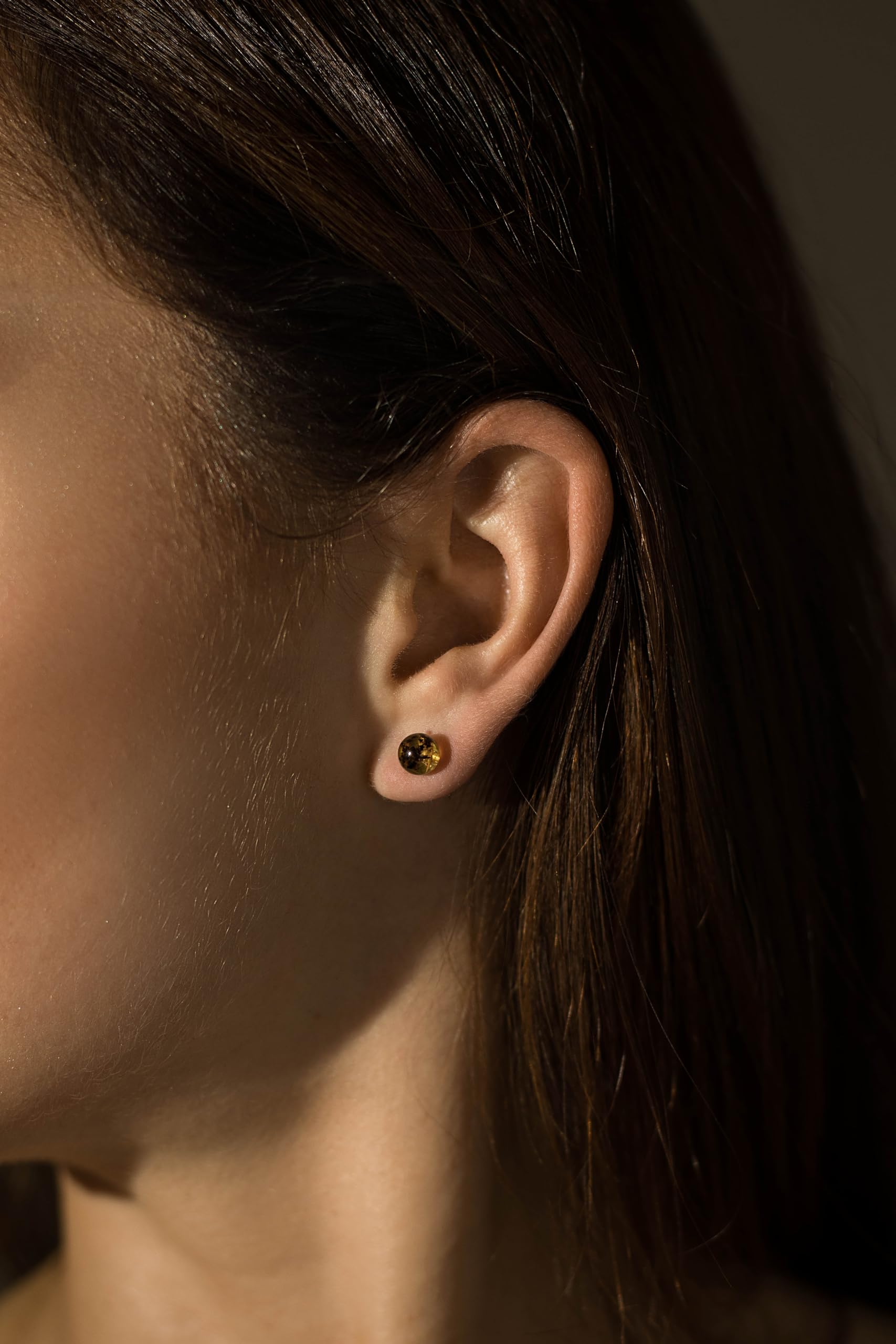 Genuine Baltic Amber Stud Earrings with Sterling Silver - Handmade Natural Amber Jewelry for Women, Hypoallergenic Gift for Her | Perfect for Everyday Wear, Special Occasions & Healing Crystal Therapy