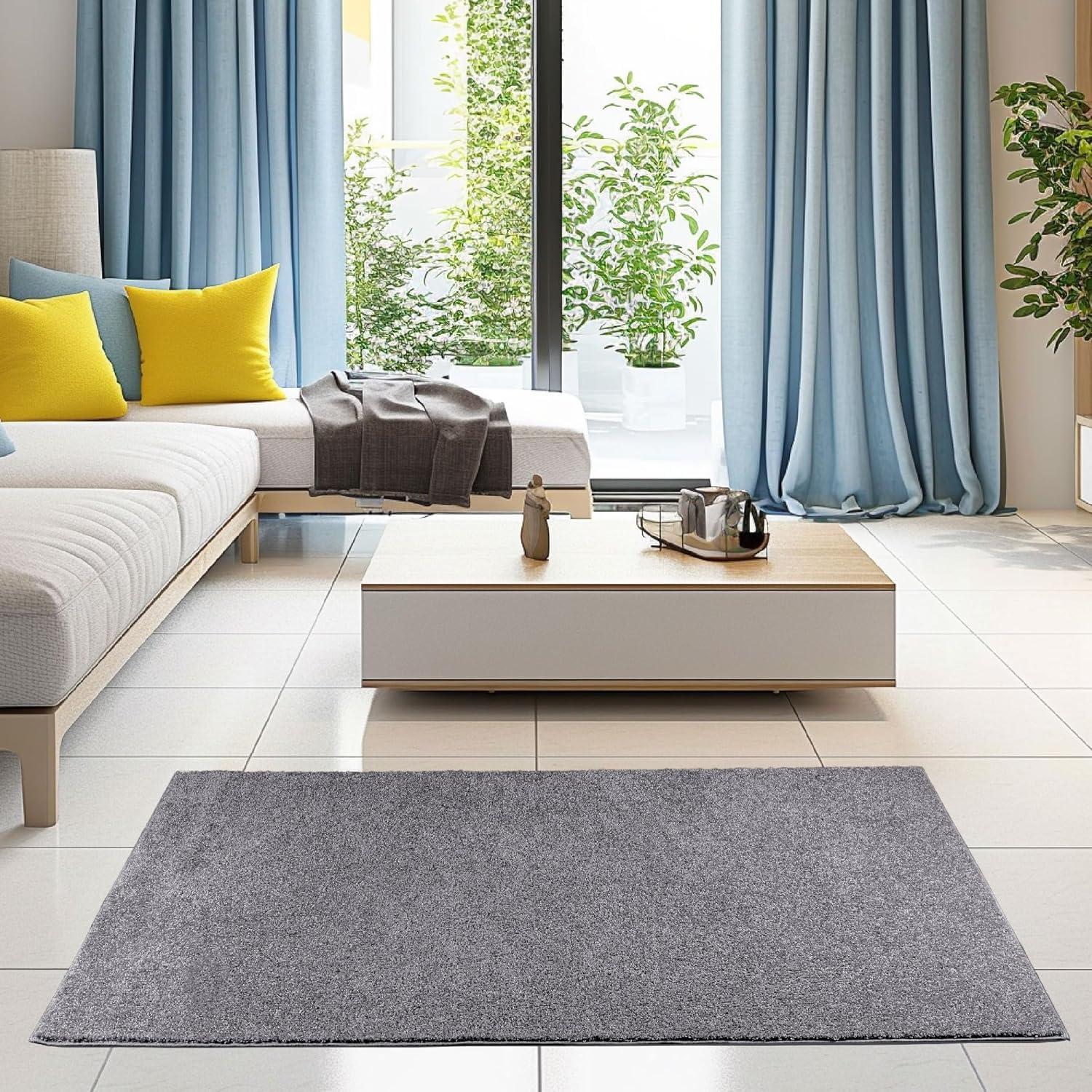 Stain Resistant 6' x 8' Rectangle Indoor Area Rug - Pet & Kid Friendly, Gray Broadway Collection for Living Room, Bedroom, Dining Room | Wedding Gift & Home Decor Essential