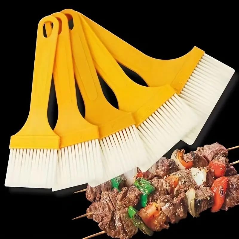 5-Piece Soft Wool Basting Brush Set with Wooden Handle - Perfect for Kitchen, Restaurant, BBQ, Baking & Pancake Making - Ideal for Water-Based Paint, Oil Application & Food Coating - Durable & Versatile Cooking Tool