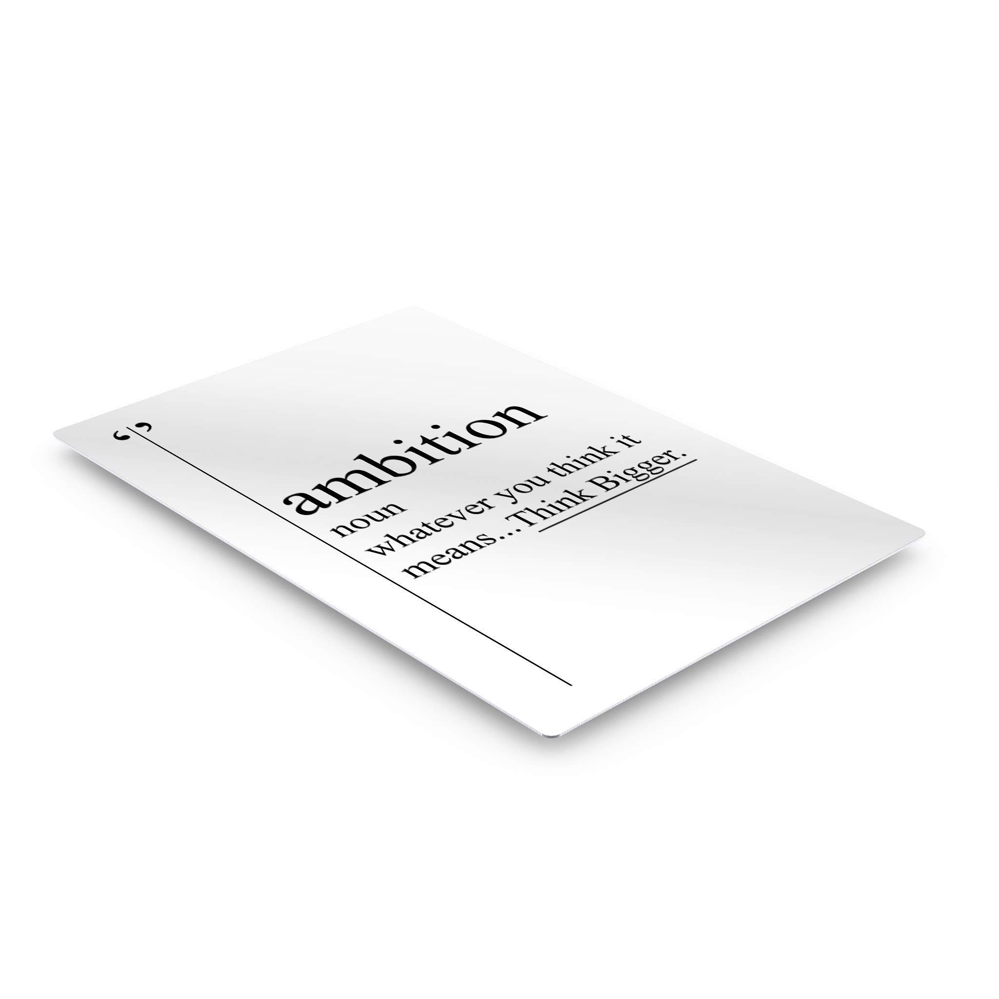 Ambition Definition Motivational Metal Wall Art - Inspirational Black & White Dictionary Print for Office & Living Room - 36x24 Inch Ready to Hang Home Decor - Perfect Gift for Entrepreneurs & Professionals