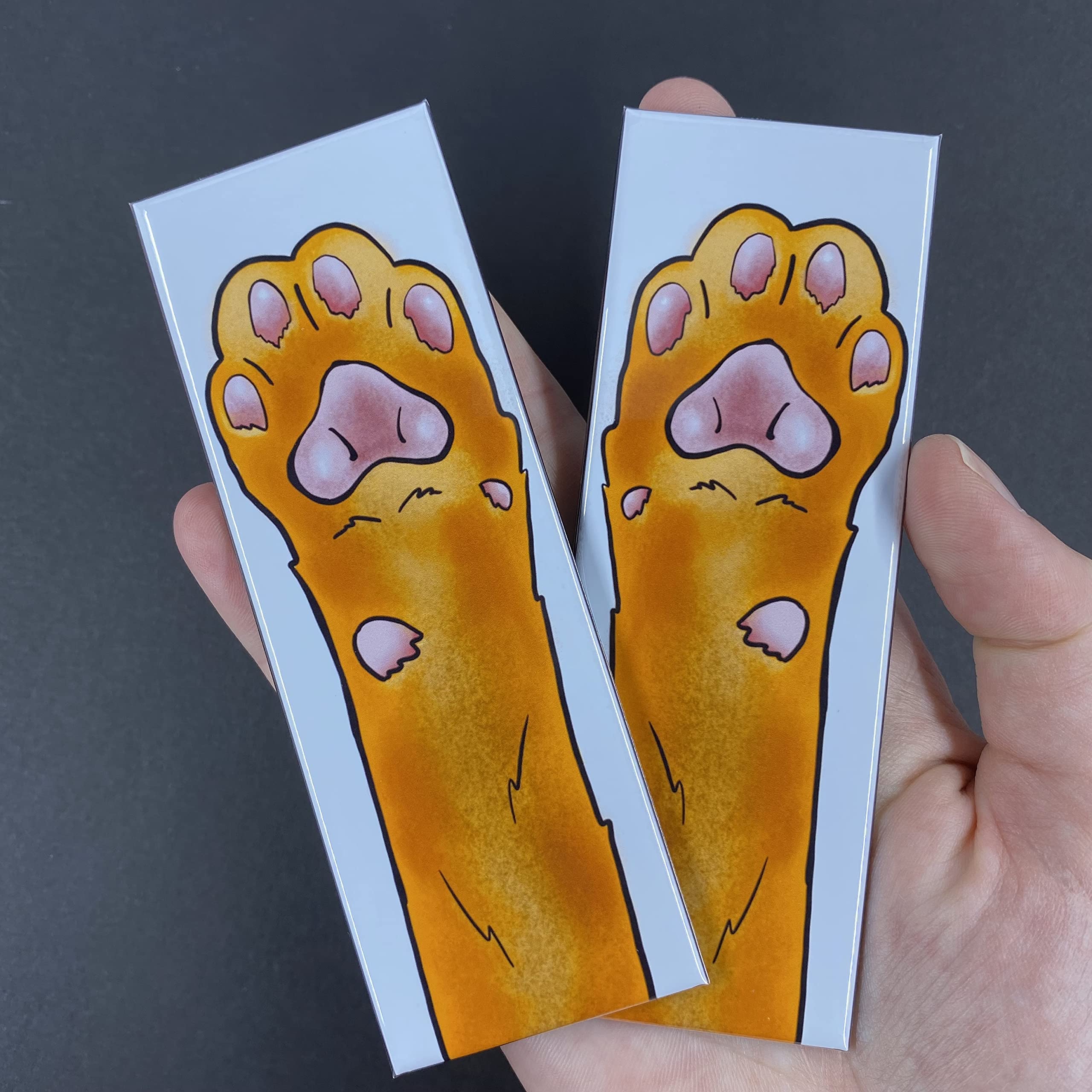 Handmade Orange Cat Paw Magnets Set - Cute Fridge Decor, DIY Kitchen Accessories & Unique Gifts for Cat Lovers (Perfect for Refrigerator, Office, Dorm Room & Home Organization)