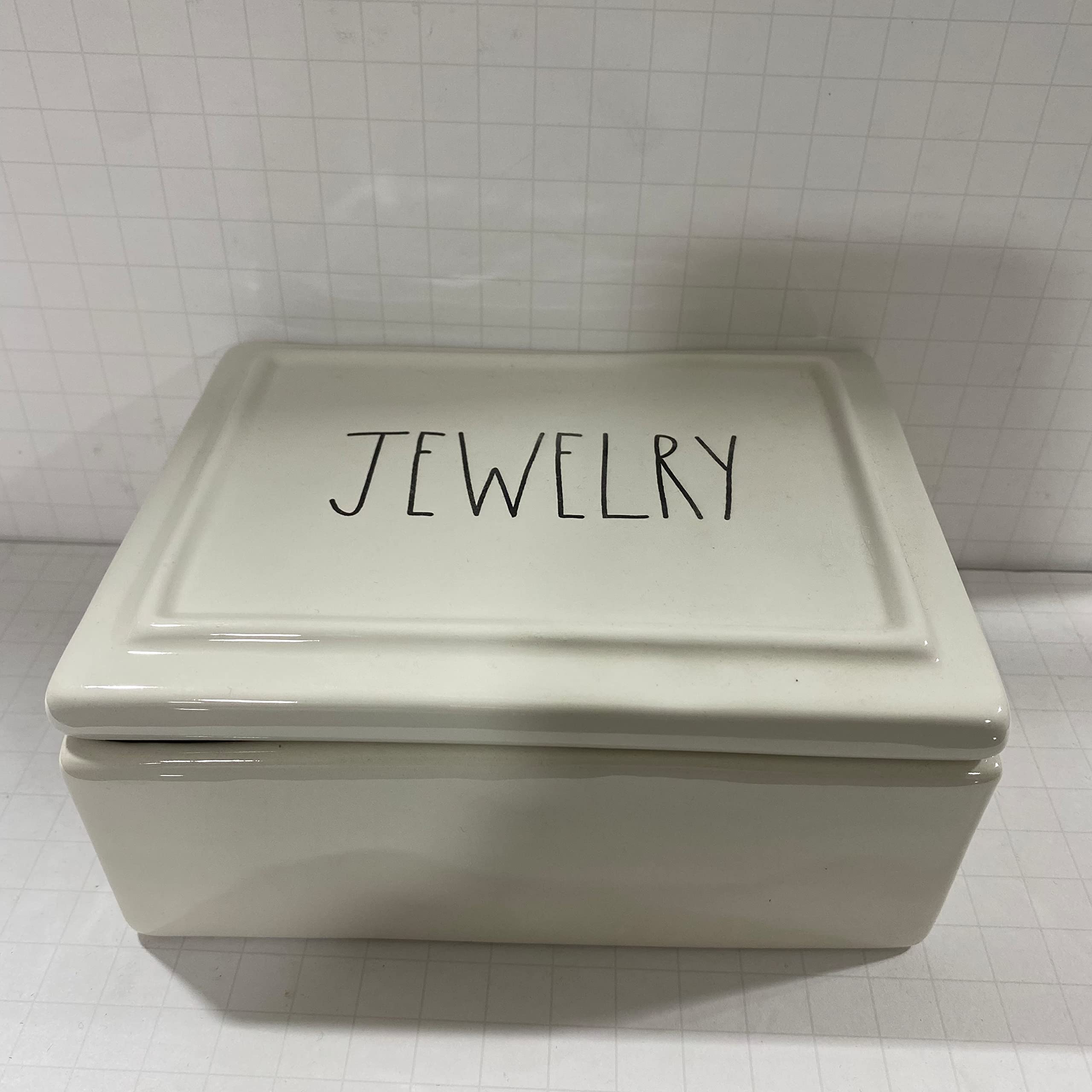 Rae Dunn Ceramic Jewelry Box - Elegant Handmade Storage for Necklaces, Rings & Earrings - Perfect for Dresser, Vanity & Gift Giving