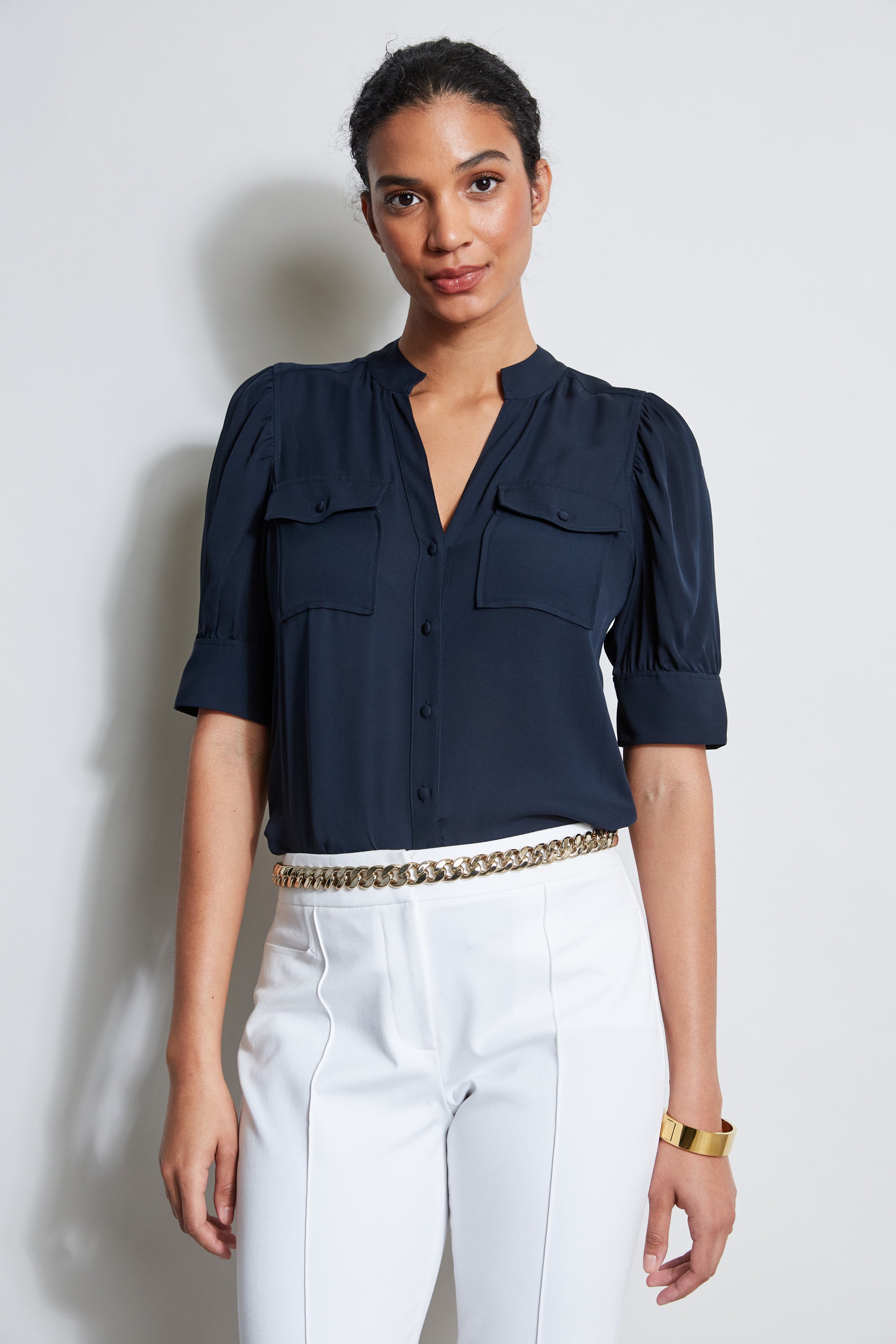 Premium Short Sleeve Silk Utility Shirt for Men & Women - Breathable & Comfortable Casual Wear for Office, Travel & Summer Outfits