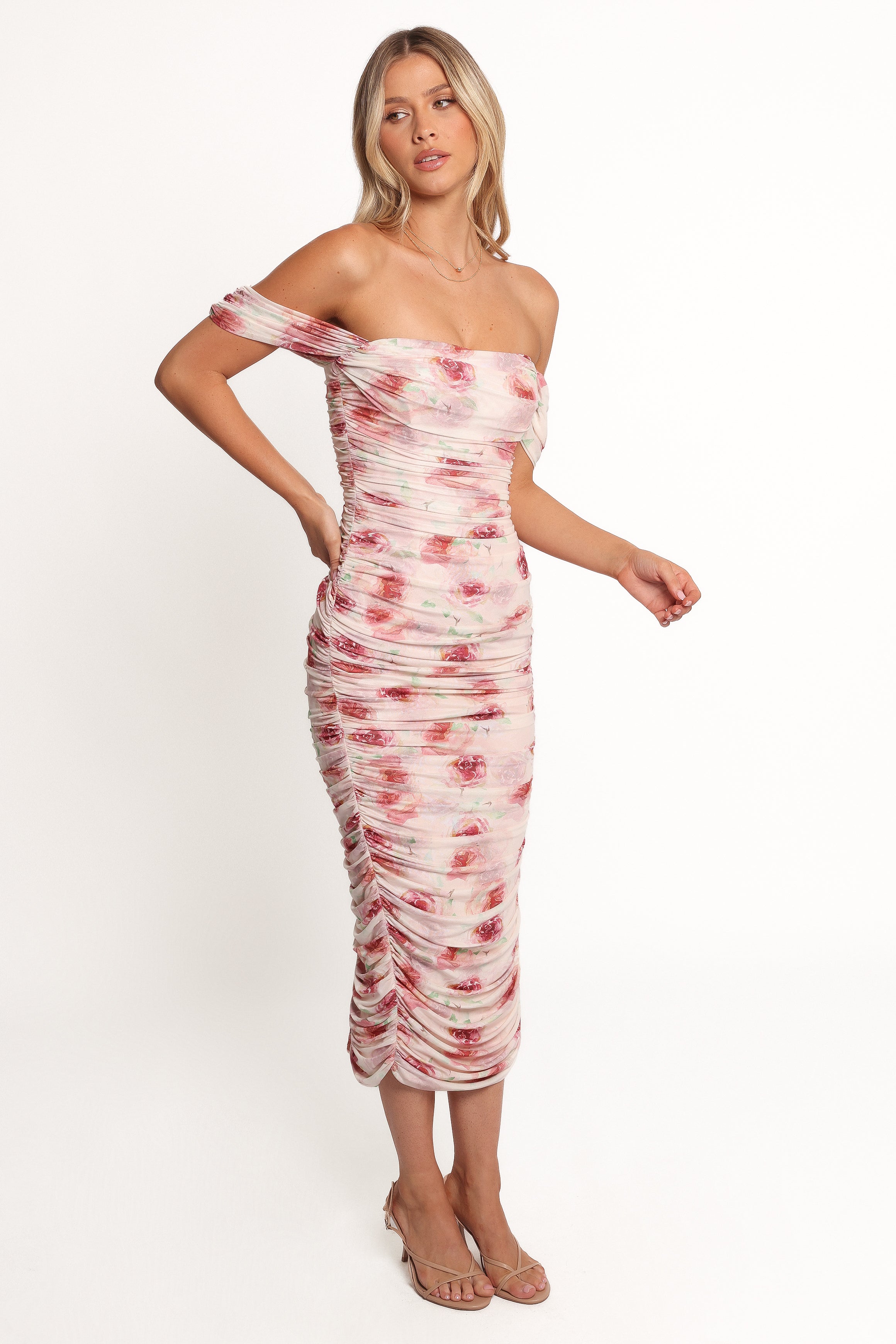 Cyra Midi Dress - Floral Rose Print Summer Dress for Women | Perfect for Beach Vacations, Date Nights & Outdoor Parties