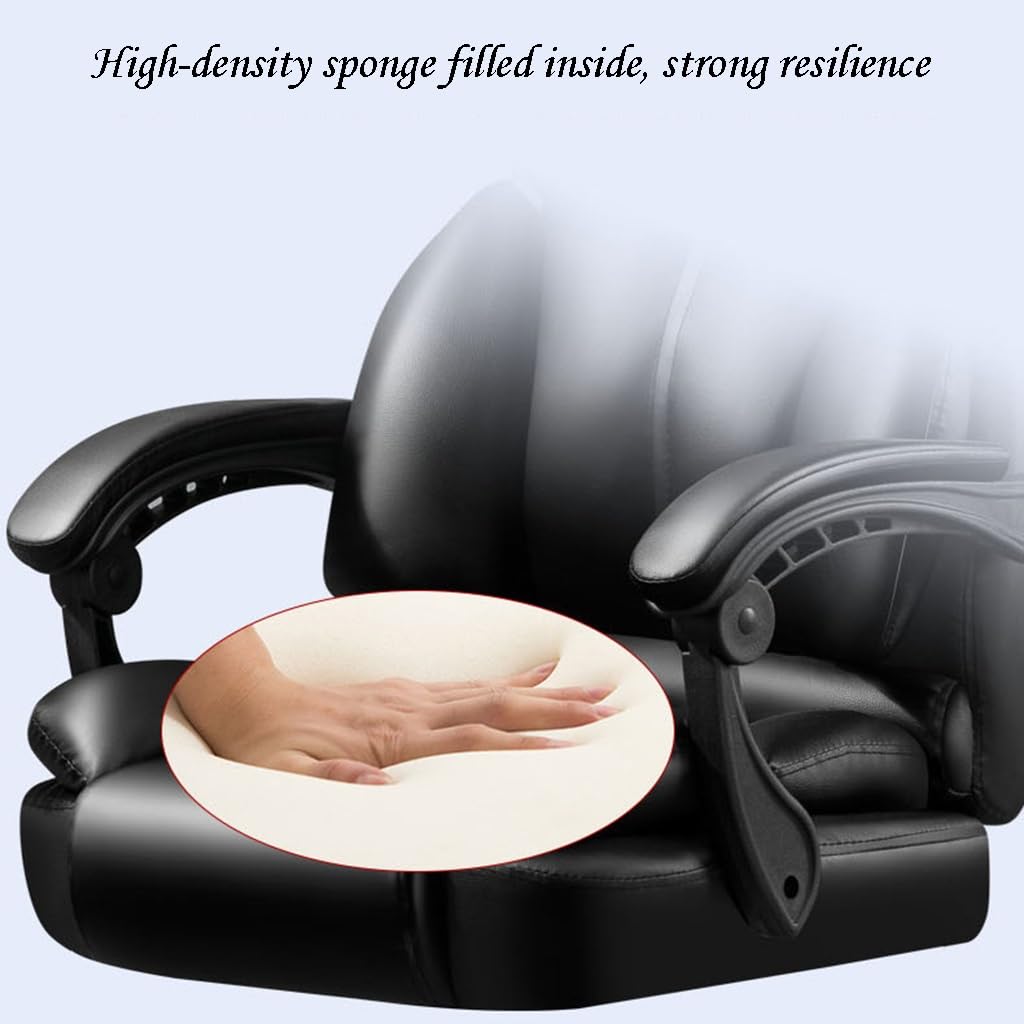 Premium Ergonomic Executive Office Chair - 360° Swivel, Adjustable High-Back Leather Computer Desk Chair with Smooth-Rolling Casters & Lumbar Support (Fixed-Point Massage) - Ideal for Home Office, Gaming & Professional Workspaces