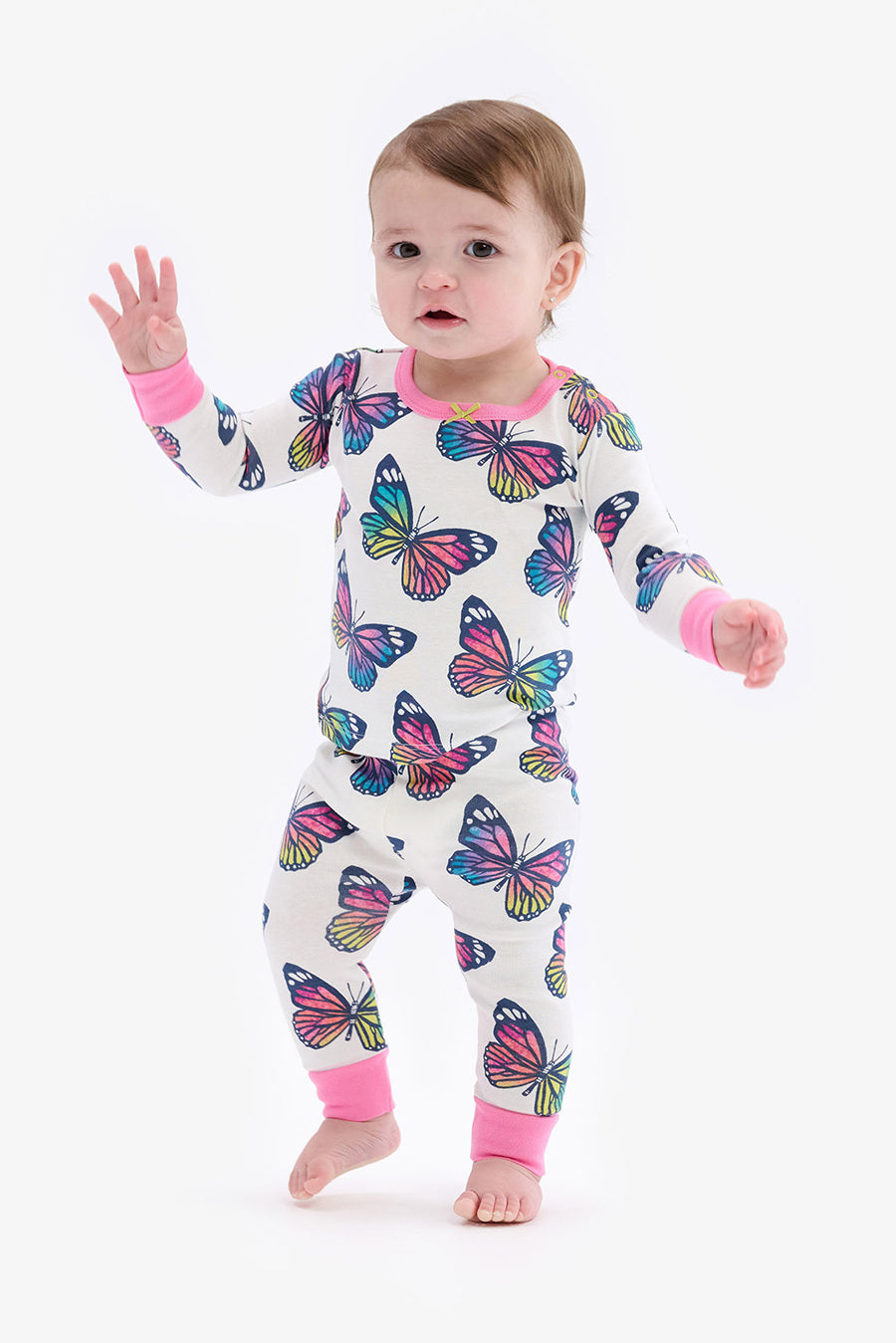 Girls Pajama Set - Cute Butterfly Print Spring Sky Design - Soft Cotton Sleepwear for Kids & Toddlers - Perfect for Bedtime, Lounging & Sleepovers