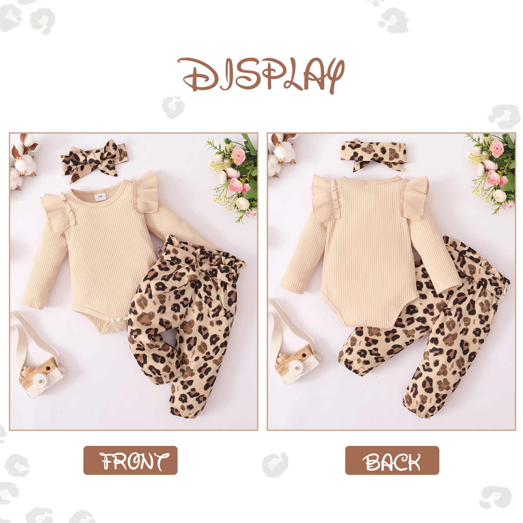 Renotemy Newborn Baby Girl Clothes Set - Floral Ruffle Romper & Pants Outfit for Infant Girls | Perfect for Photoshoots, Parties & Special Occasions
